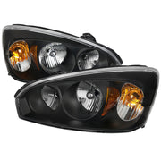 2004-2007 Chevy Malibu Factory Headlights w/Amber Reflectors Matt Black/Clear