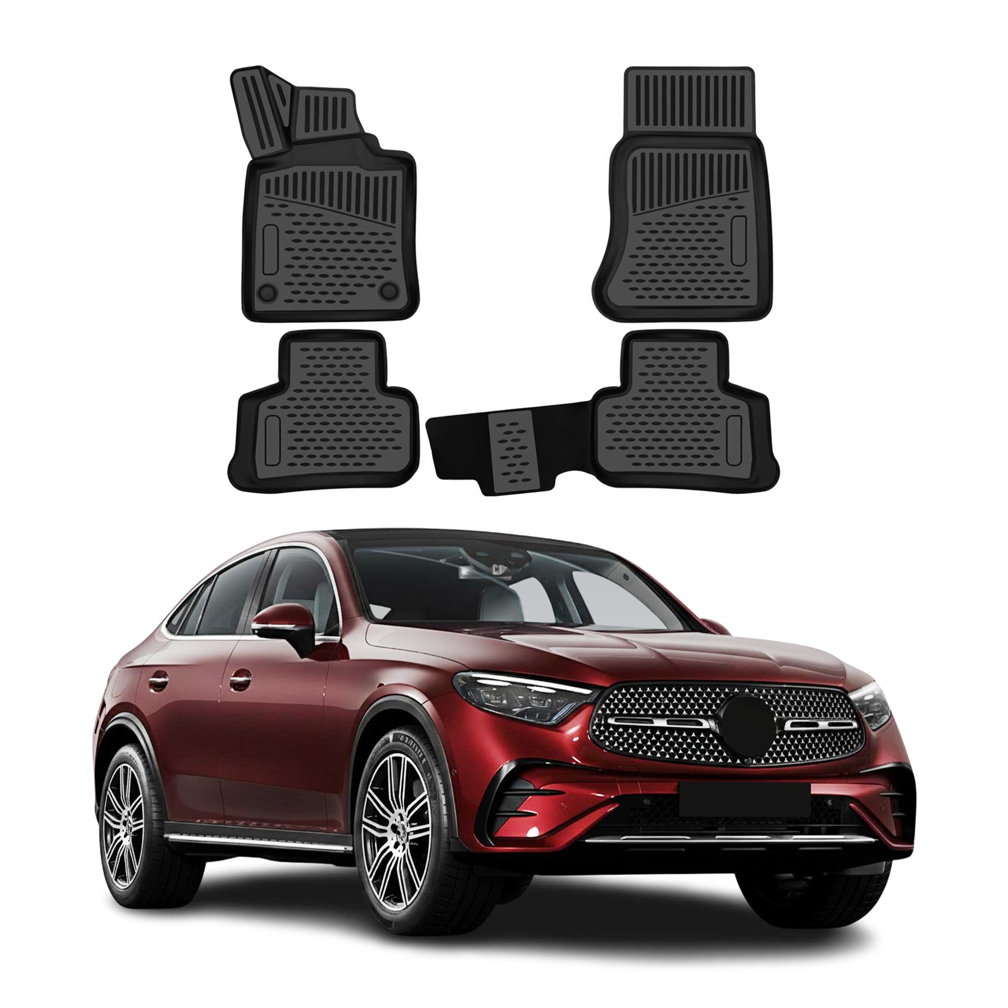 OMAC Floor Mats Liner for Mercedes GLC C254 Coupe 2023-2026 Rubber TPE Black