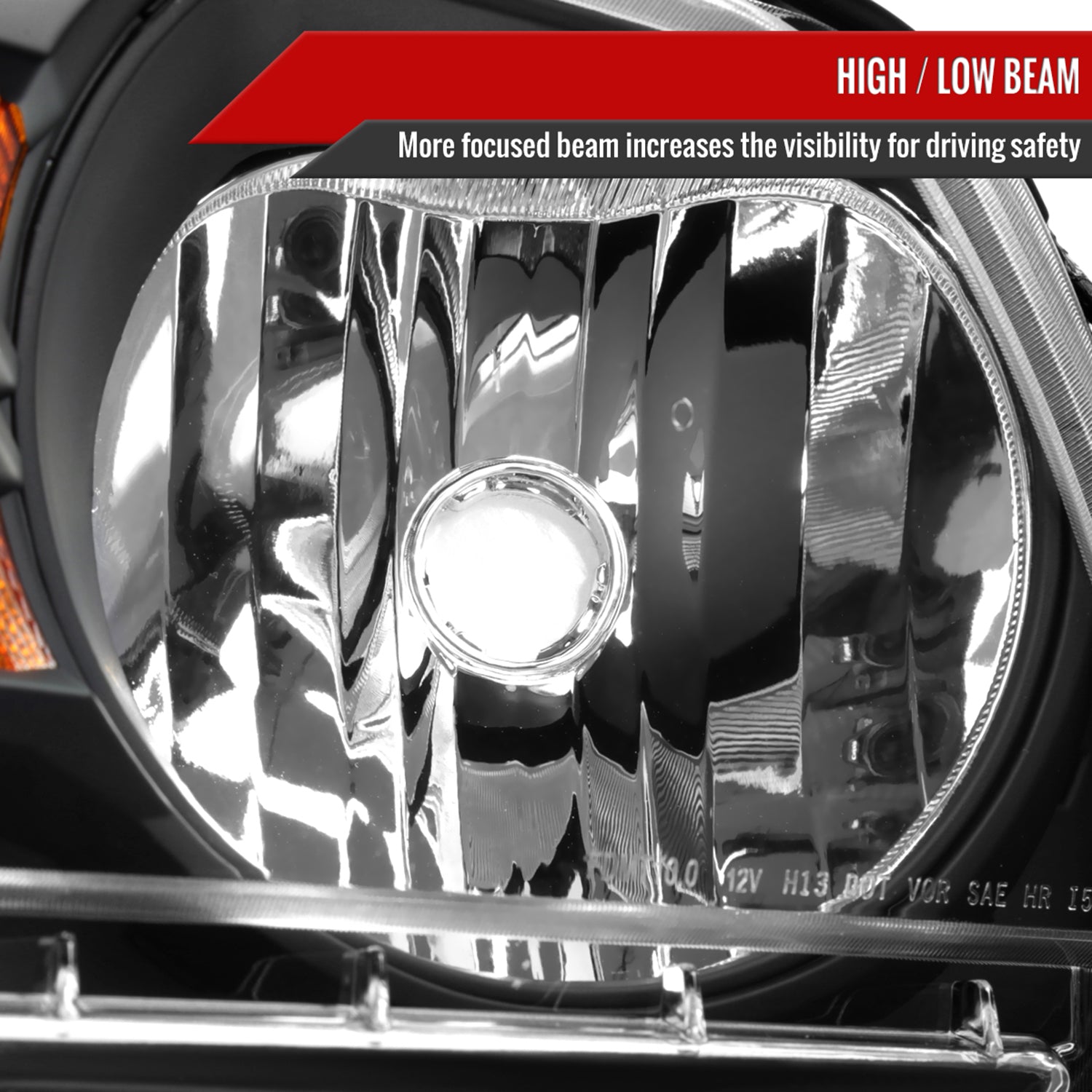 2010-2014 Ford Mustang Factory Style Headlights Matte Black/Clear Lens