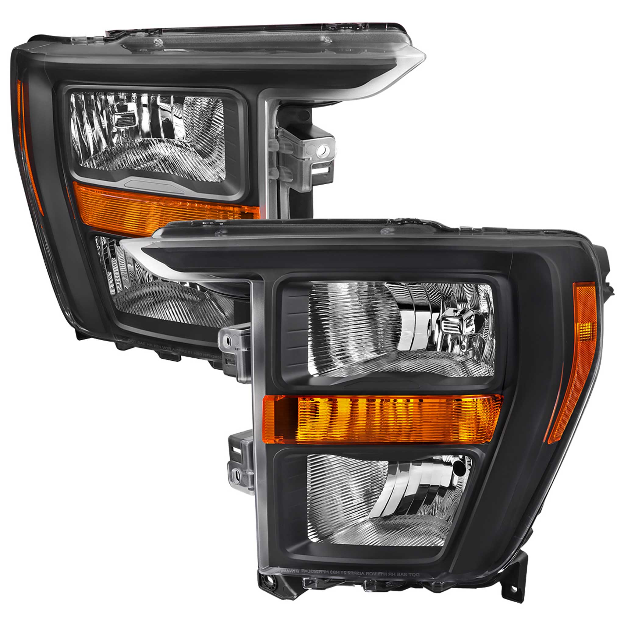 For Ford F-150 2021-2023 Factory Style Headlight Matte Black Housing Clear Lens