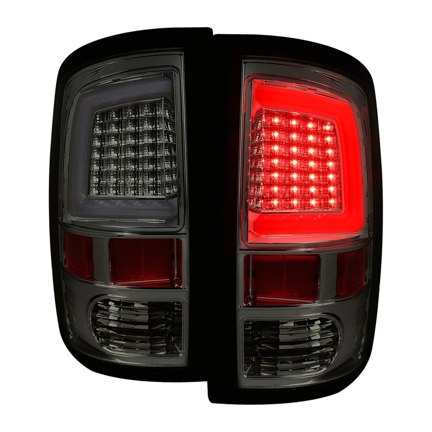 2009-2018 Dodge RAM 1500 2500 3500 White Bar LED Tail Lights Chrome/Smoke