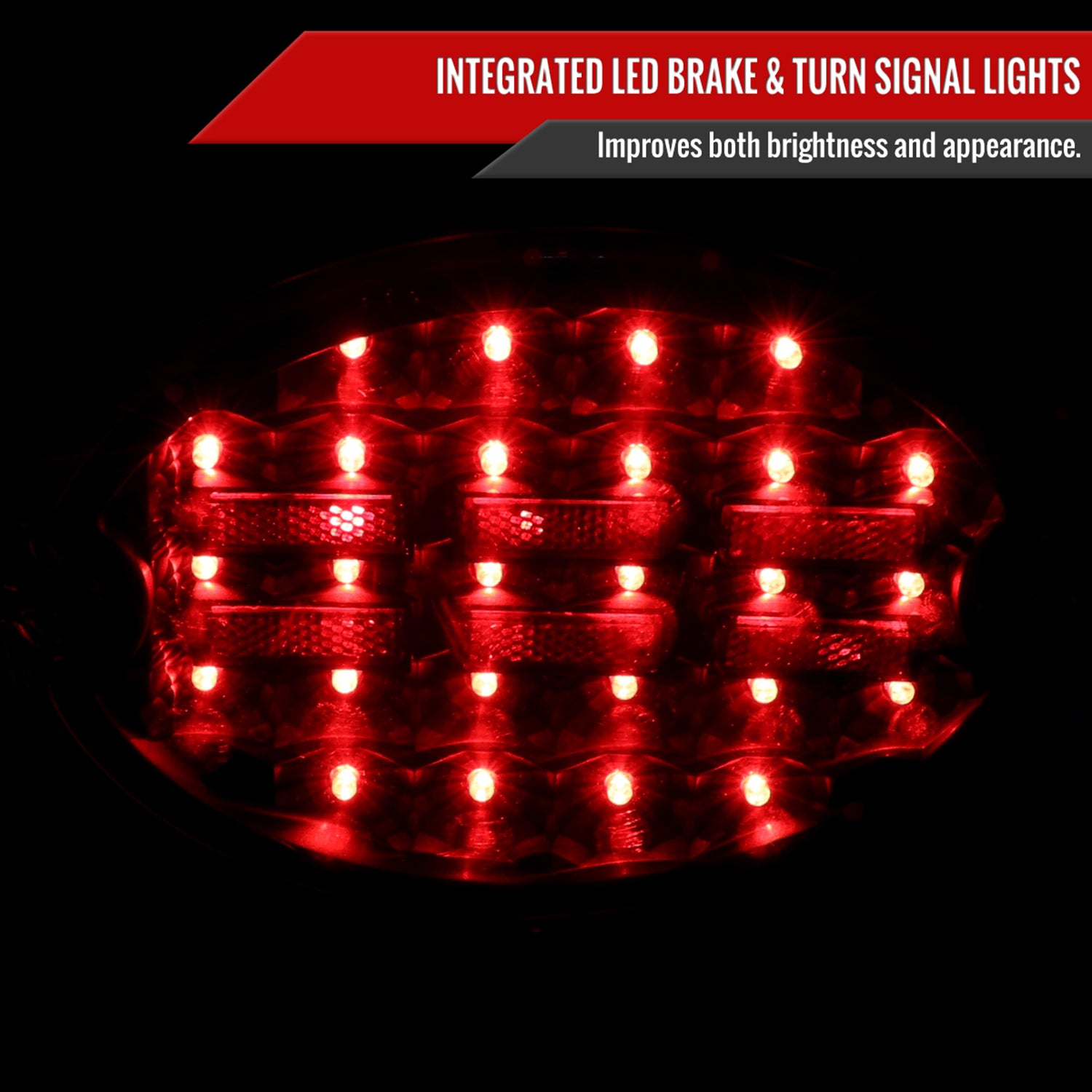 1997-2004 Chevy Corvette C5 LED Tail Lights Matte Black Housing/Clear Lens