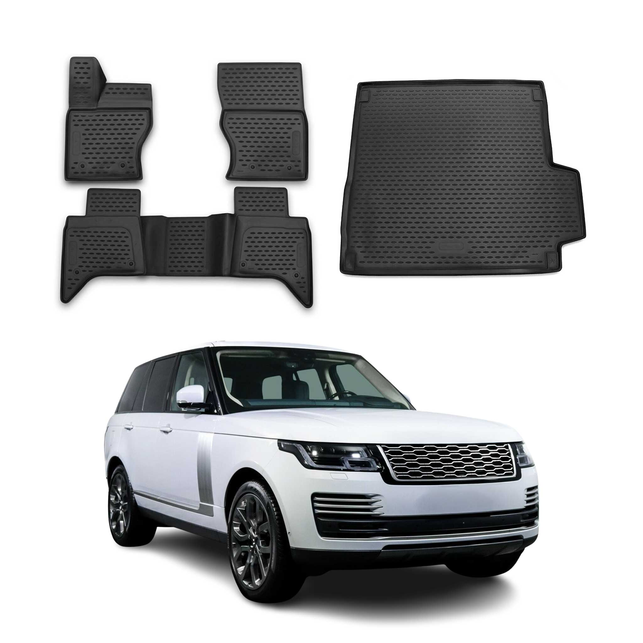 2018-2021 Land Rover Range Rover Floor Mats & Cargo Liner Full Set All Weather Black