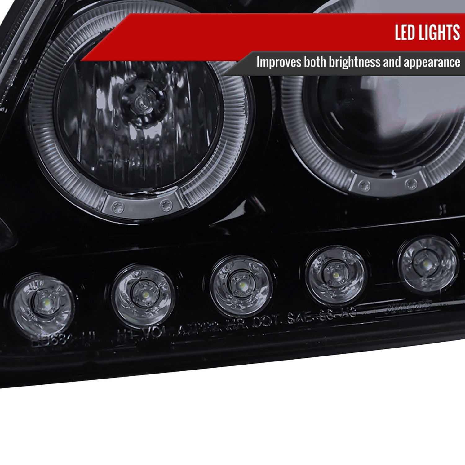 1997-2004 Ford F-150 / 1997-2002 Expedition Dual Halo Projector Headlights Smoke