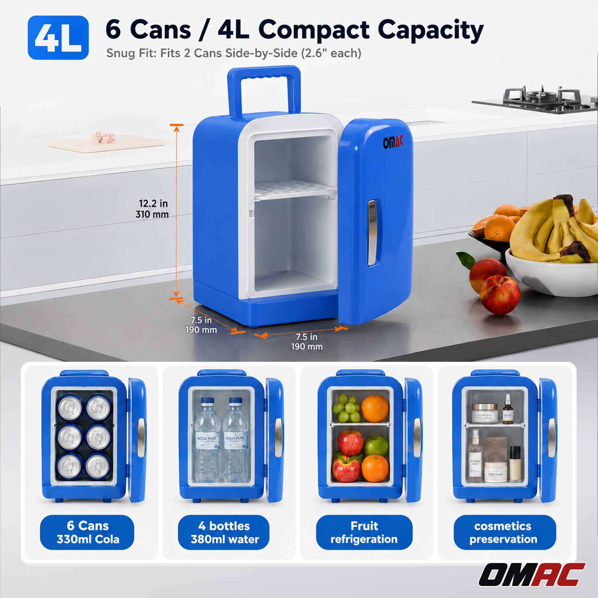 Mini Fridge 4L Portable Car Freezer Cooler Warmer Truck Travel 12V Refrigerator