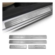 Jeep Door Sill Scuff Plate Scratch Protector Exclusive Stainless Steel Silver 4 Pcs