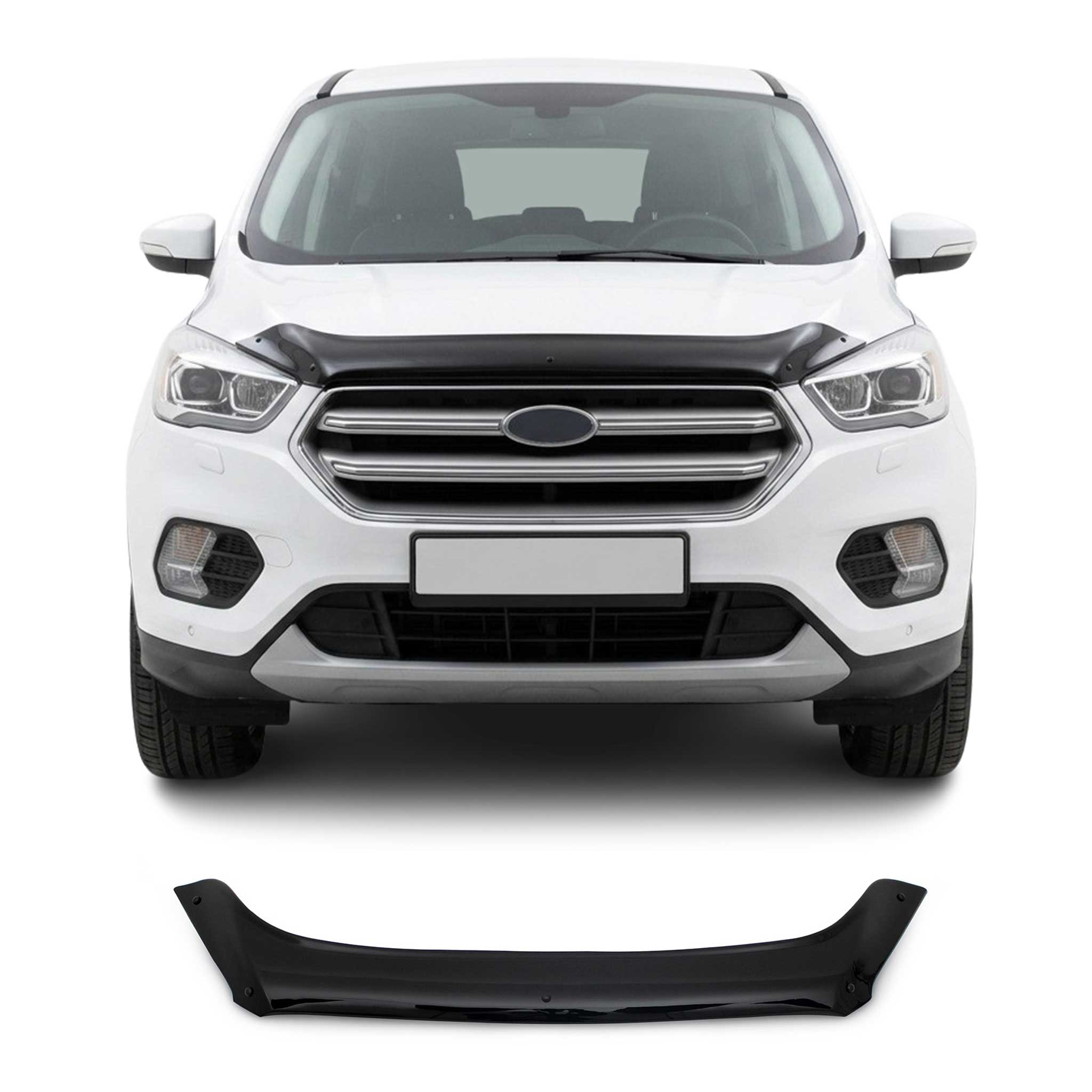 2017-2019 Ford Escape II Front Bug Shield Hood Deflector Guard Smoke Black