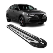 2023-2024 Alfa Romeo Tonale Running Boards Side Steps Silver & Black