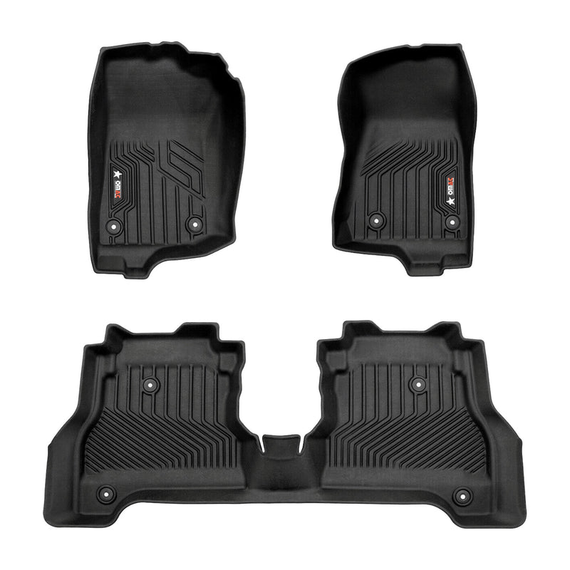 2020-2024 Jeep Gladiator Premium Floor Mats Liners First and Second Row Set Black