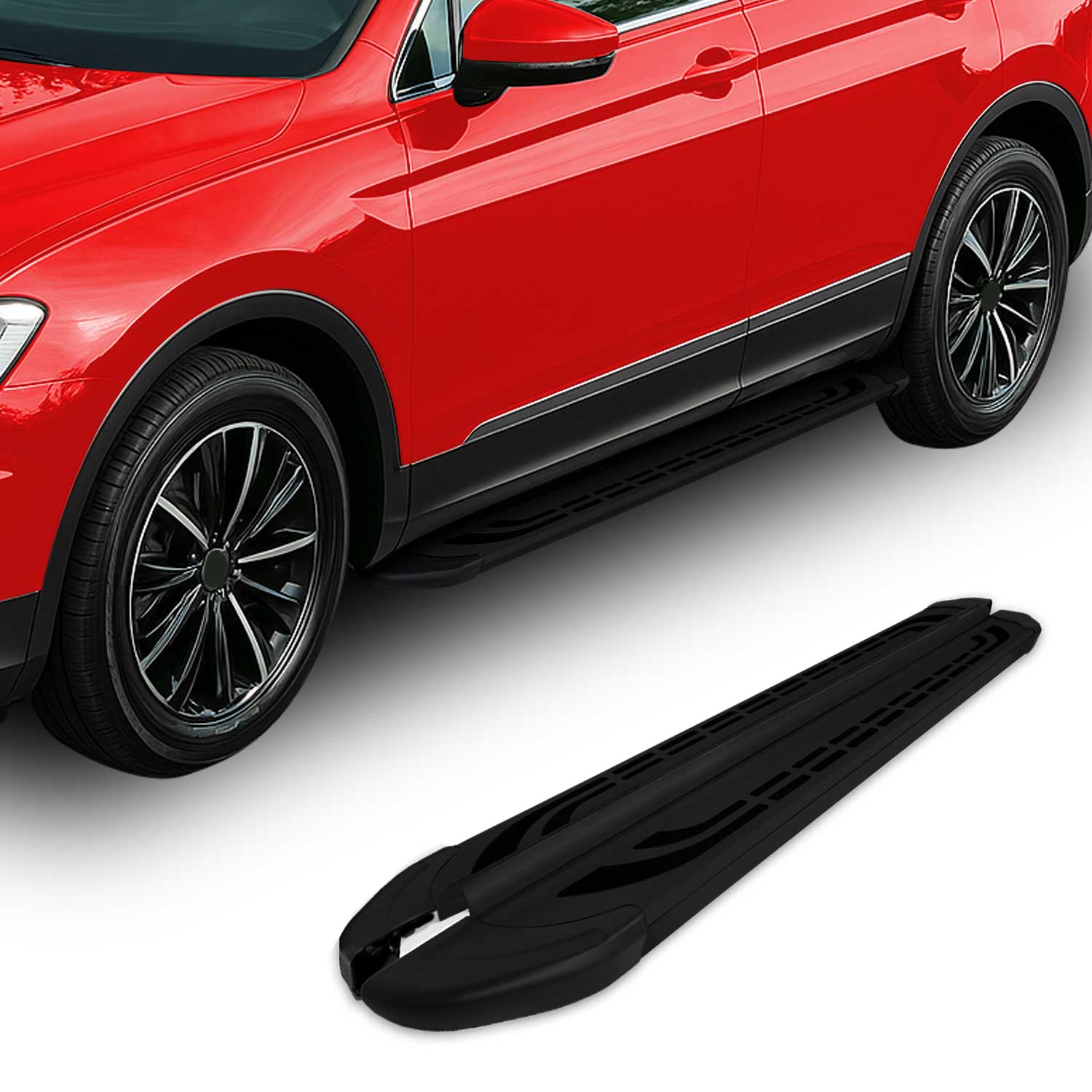 Running Boards Side Step Nerf Bars for Volkswagen Tiguan 2018-24 Aluminium Black