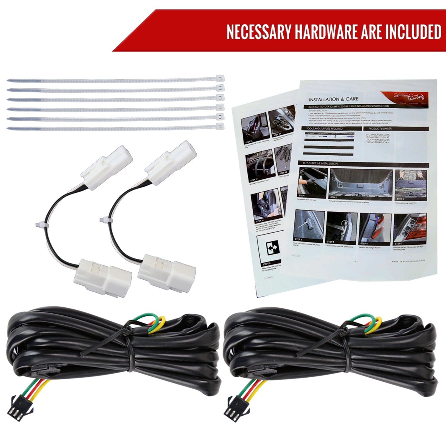 2018-2022 Toyota Camry LED Tail Lights Signal Lamps Matt Black/Smoke