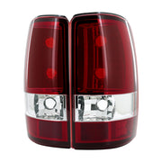2000-2006 Chevy Suburban/Tahoe GMC Yukon/Yukon XL Tail Lights Chrome/Red Clear