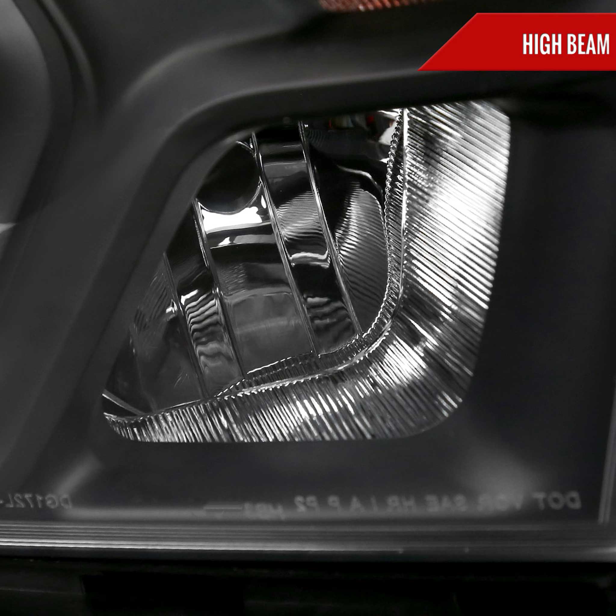 For Dodge RAM 1500 2019-2024 Factory Style Crystal Headlight Passenger Side Only Black Housing Clear Lens