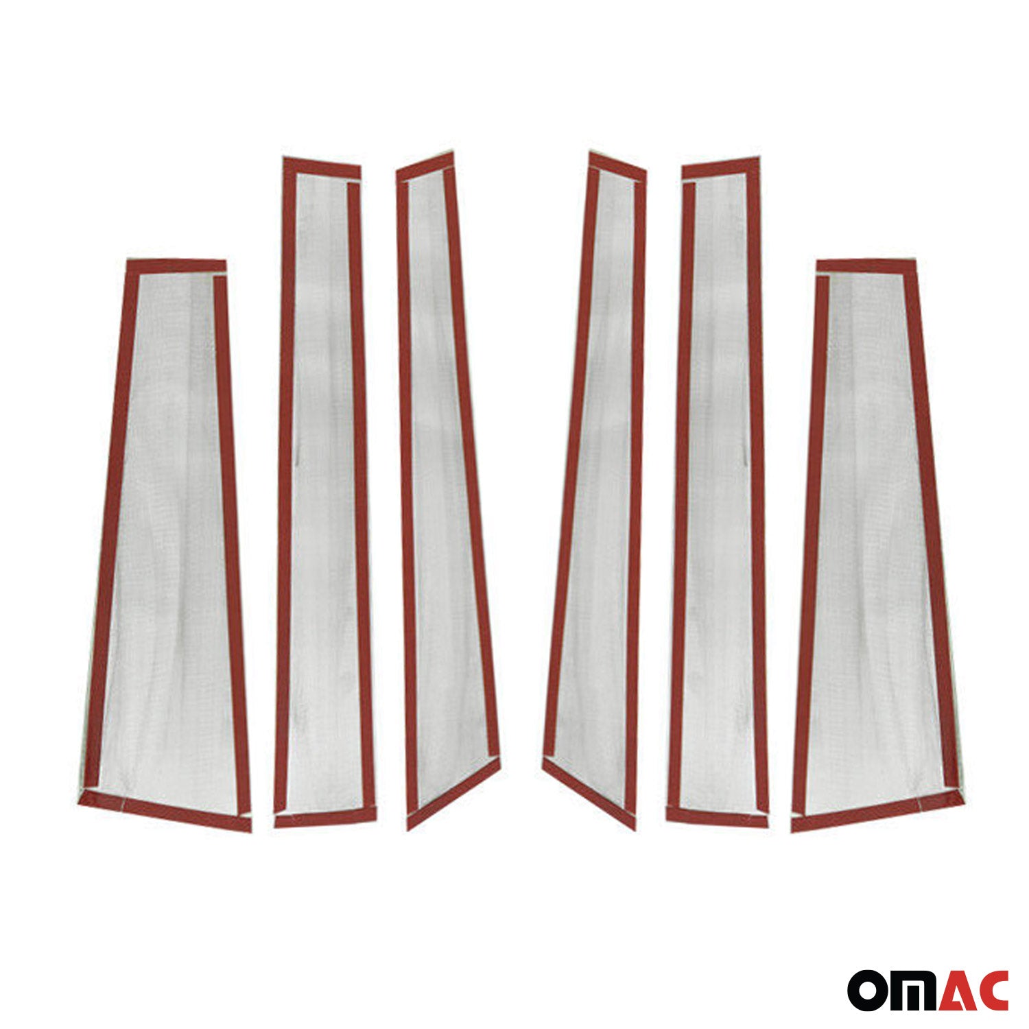 2015-2024 Jeep Renegade Window Pillar Posts Door Trim Cover Steel Silver 6x