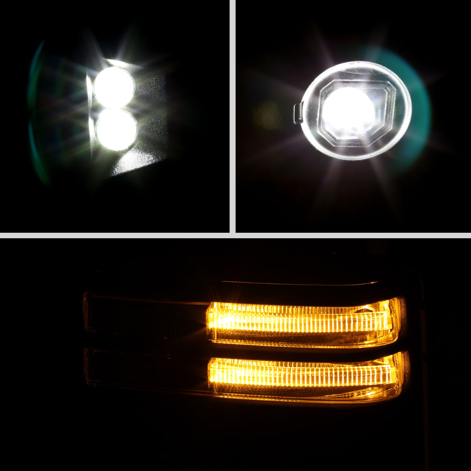 2019-2022 Chevy Silverado 1500 Heated Chrome Towing Mirrors Smoke &Turn Signal