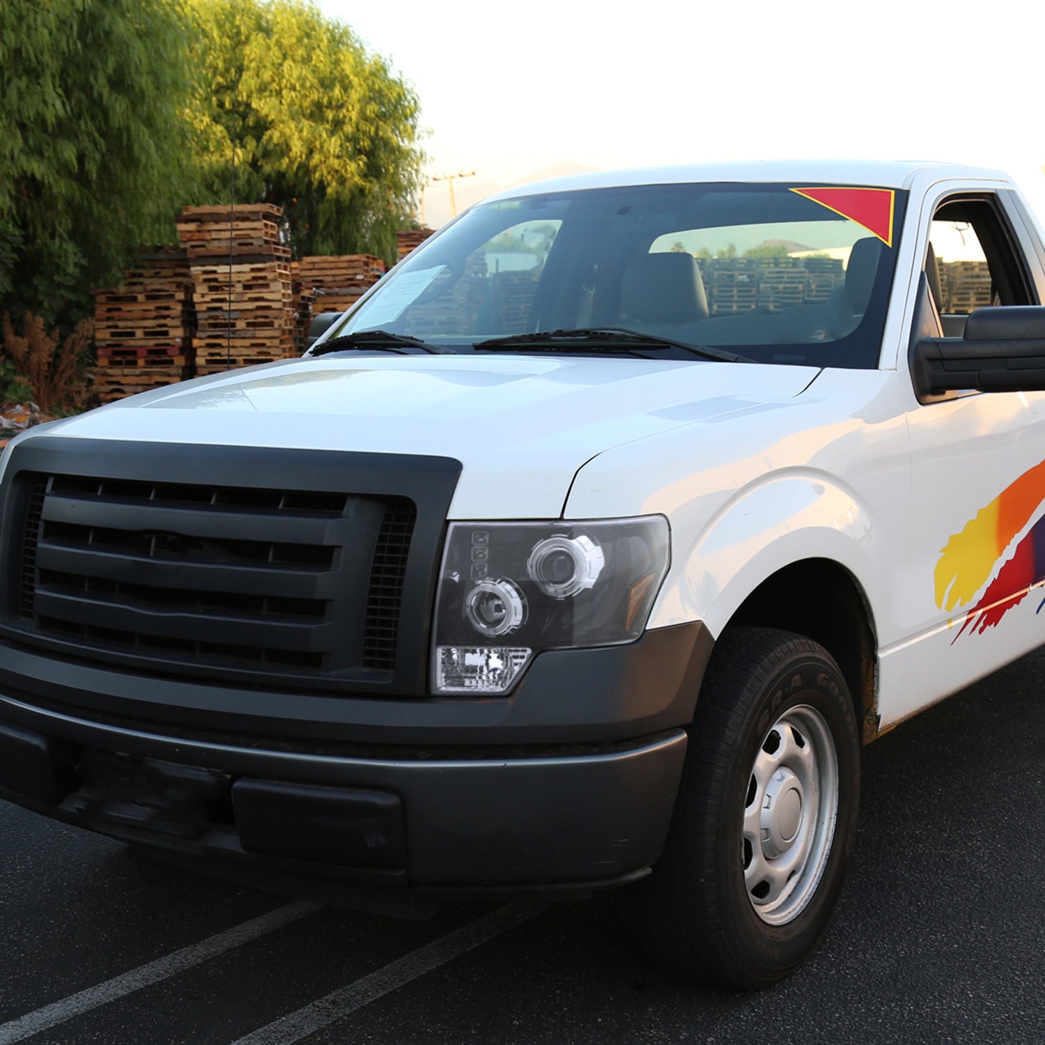 2009-2014 Ford F-150 Dual Halo Projector Headlights Jet Black/Clear Lens