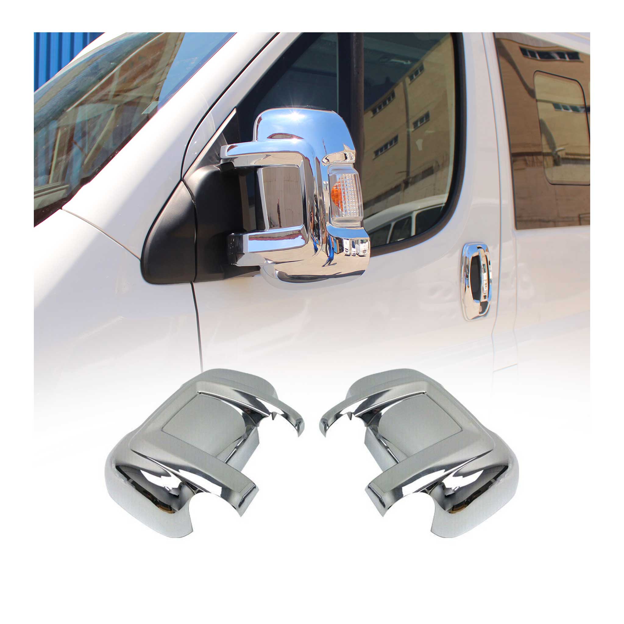2014-2026 RAM ProMaster Side Mirror Cover Caps Chrome Silver 2 Pcs