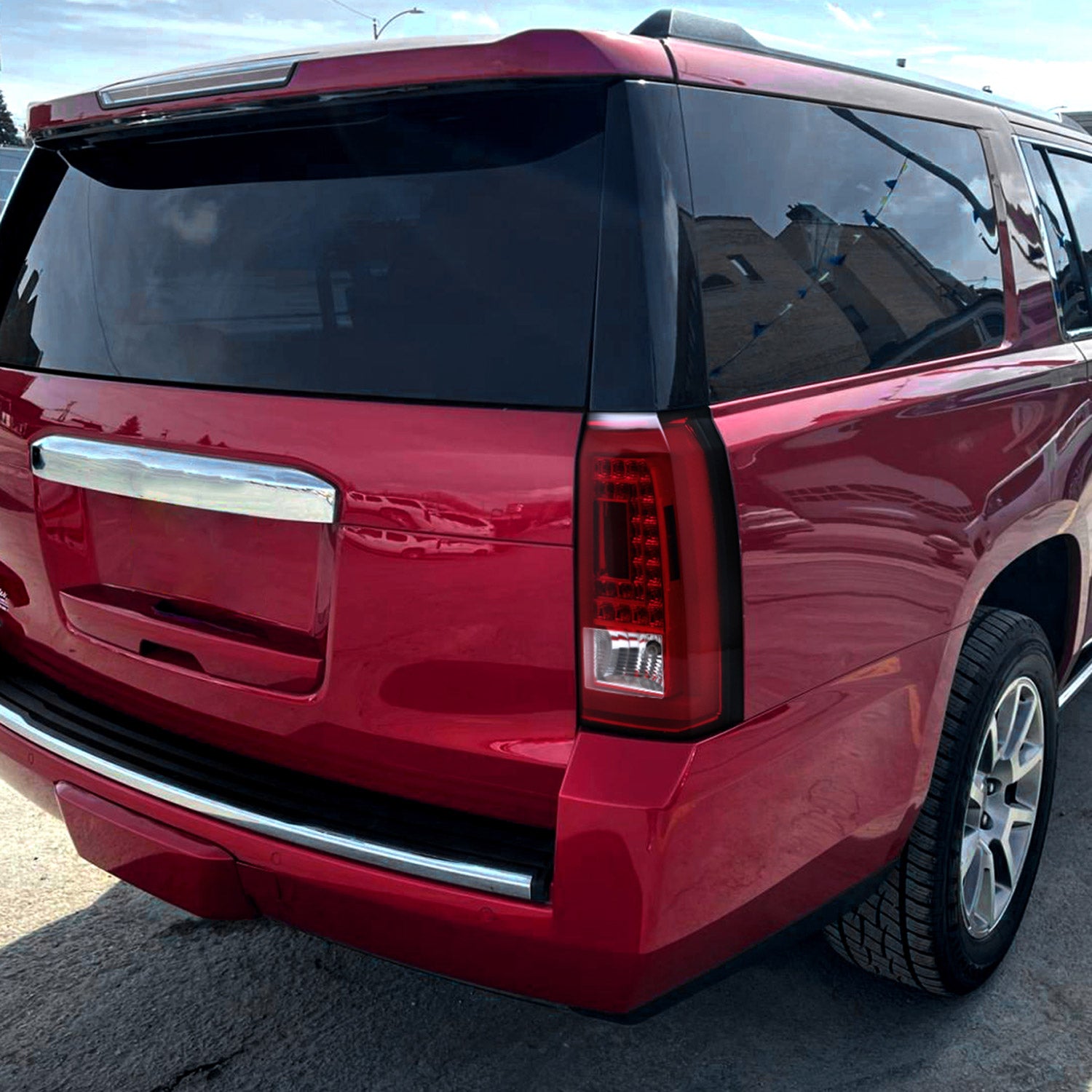 2015-2020 GMC Yukon/Yukon XL Denali SLE/SLT LED Tail Lights Chrome/Red Clear