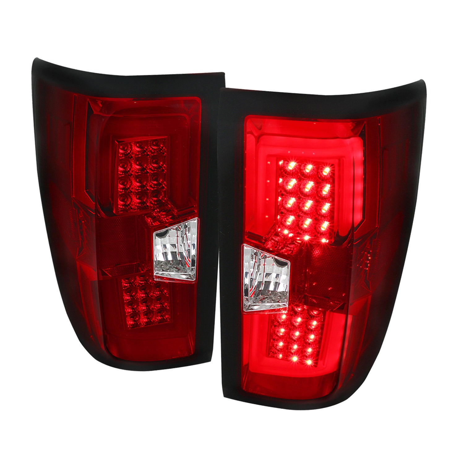 2014-2018 Chevy Silverado 1500 2500HD/Sierra 3500HD LED Tail Lights Chrome/Red