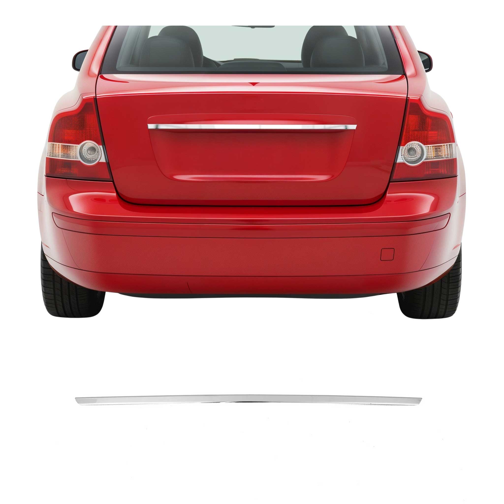 2004-2012 Volvo S40 Rear Trunk Tailgate Door Handle Cover Stainless Steel Silver