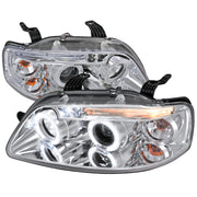 2004-2008 Chevy Aveo Dual Halo Projector Headlights Chrome/Clear Lens