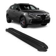 2023-2024 Alfa Romeo Tonale Running Boards Side Steps Silver & Black