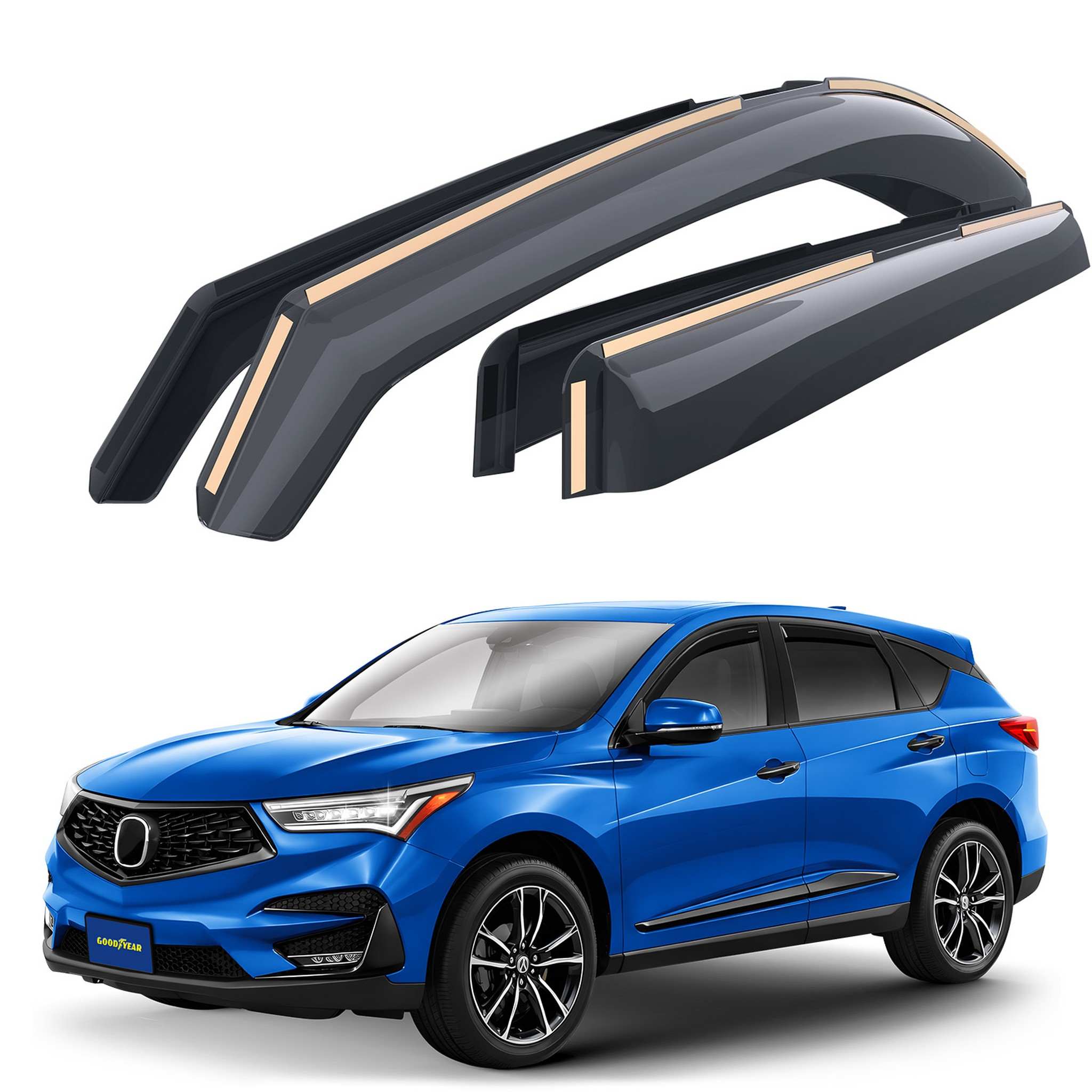 Goodyear Wind Deflectors for Acura RDX 2019-2026 In-channel Premium Smoke 4Pcs