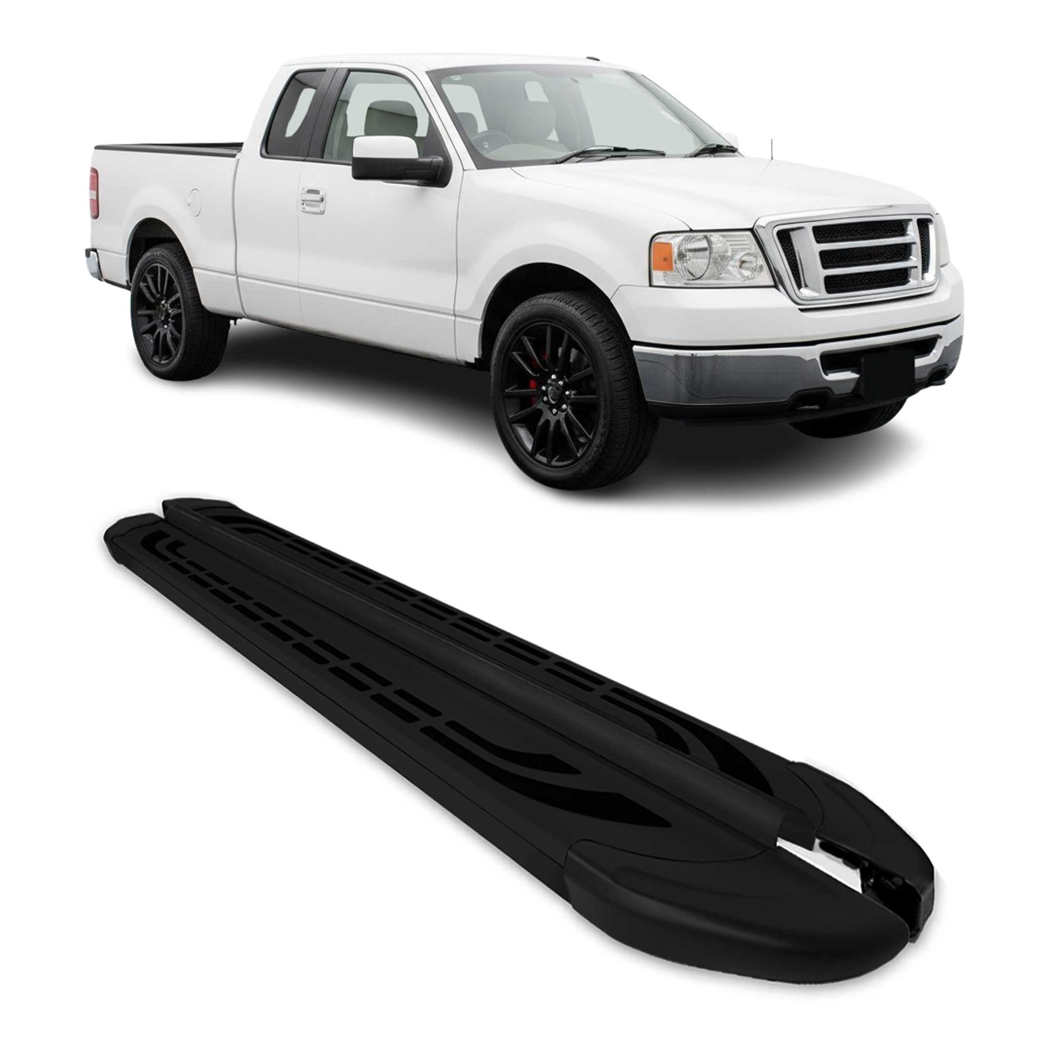 2004-2014 Ford F-150 Super Cab Nerf Bar Side Step Running Boards Alu 2x