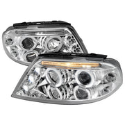 2001-2005 VW Passat Dual Halo Projector Headlights Chrome/Clear Lens