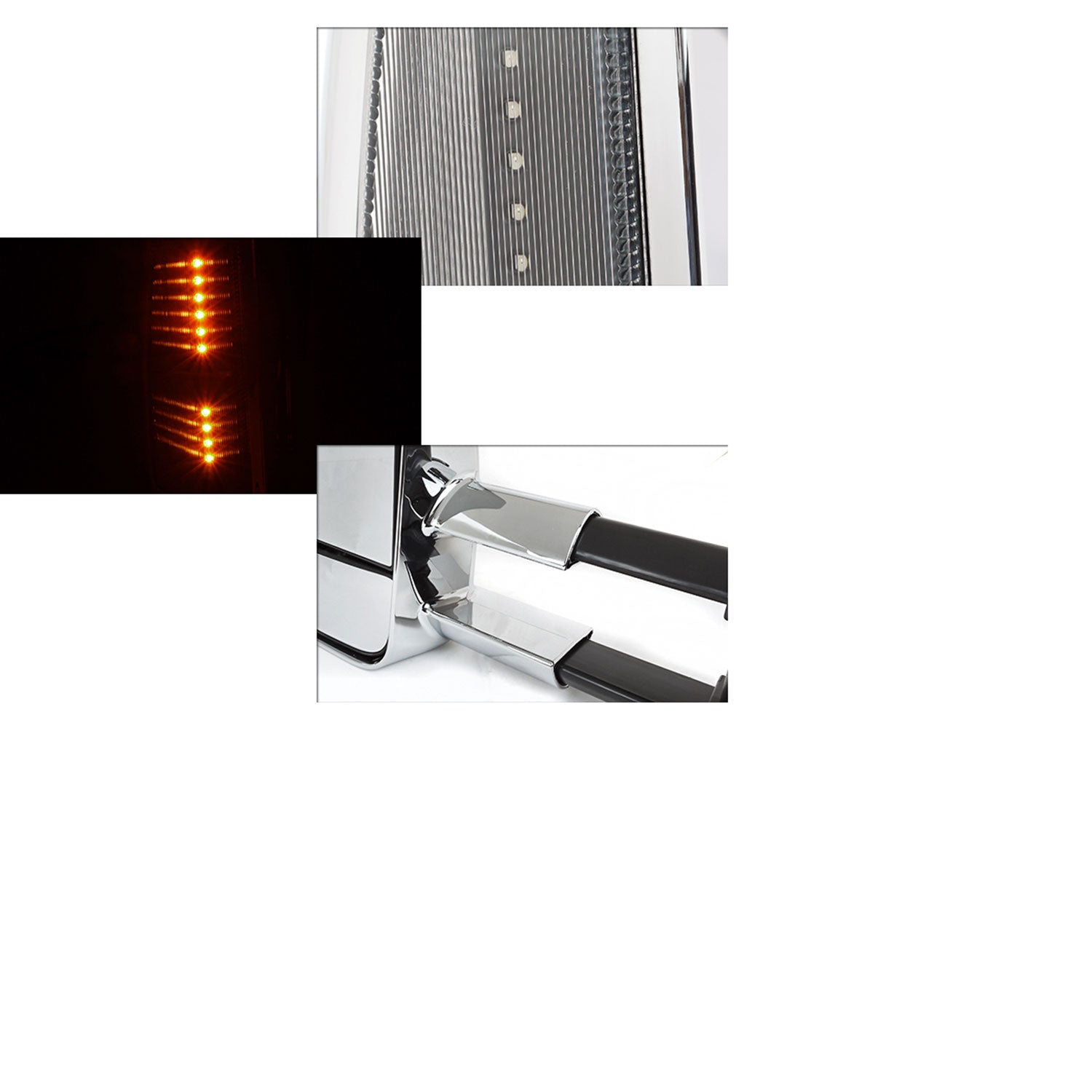 2003-2007 Chevy Silverado Heated Chrome Towing Mirrors Smoke &Turn Signal