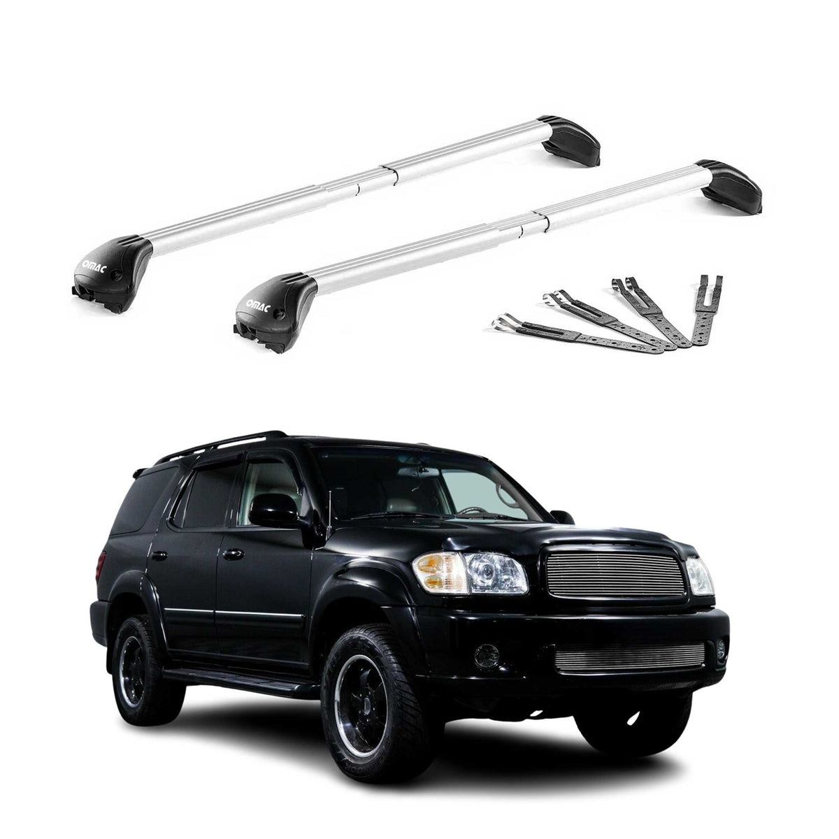 Roof Rack Cross Bars for Toyota Sequoia I 1999-2007 Aluminium Grey 2 Pcs