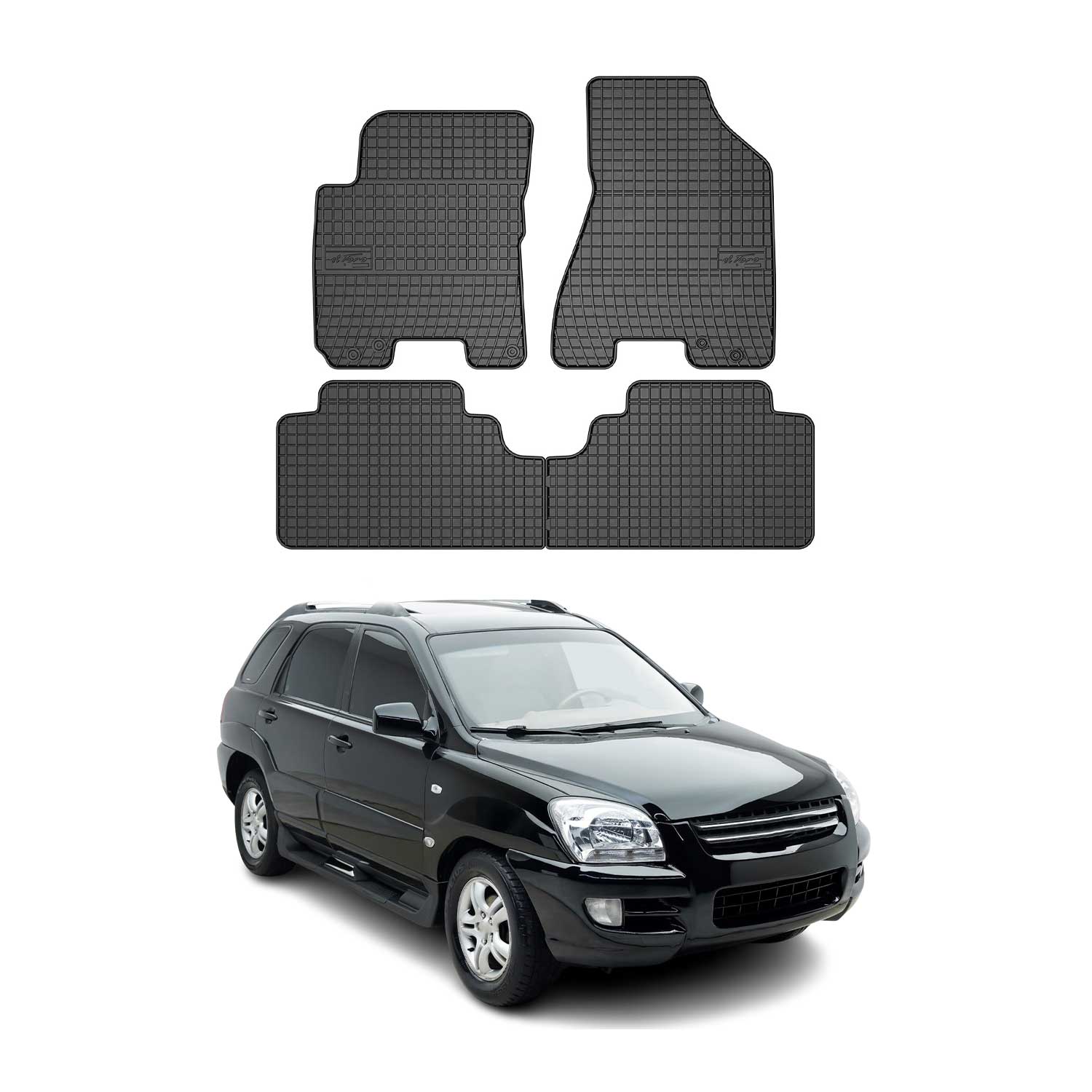2005-2010 Kia Sportage Floor Mats Liners Full Set All Weather Rubber Black