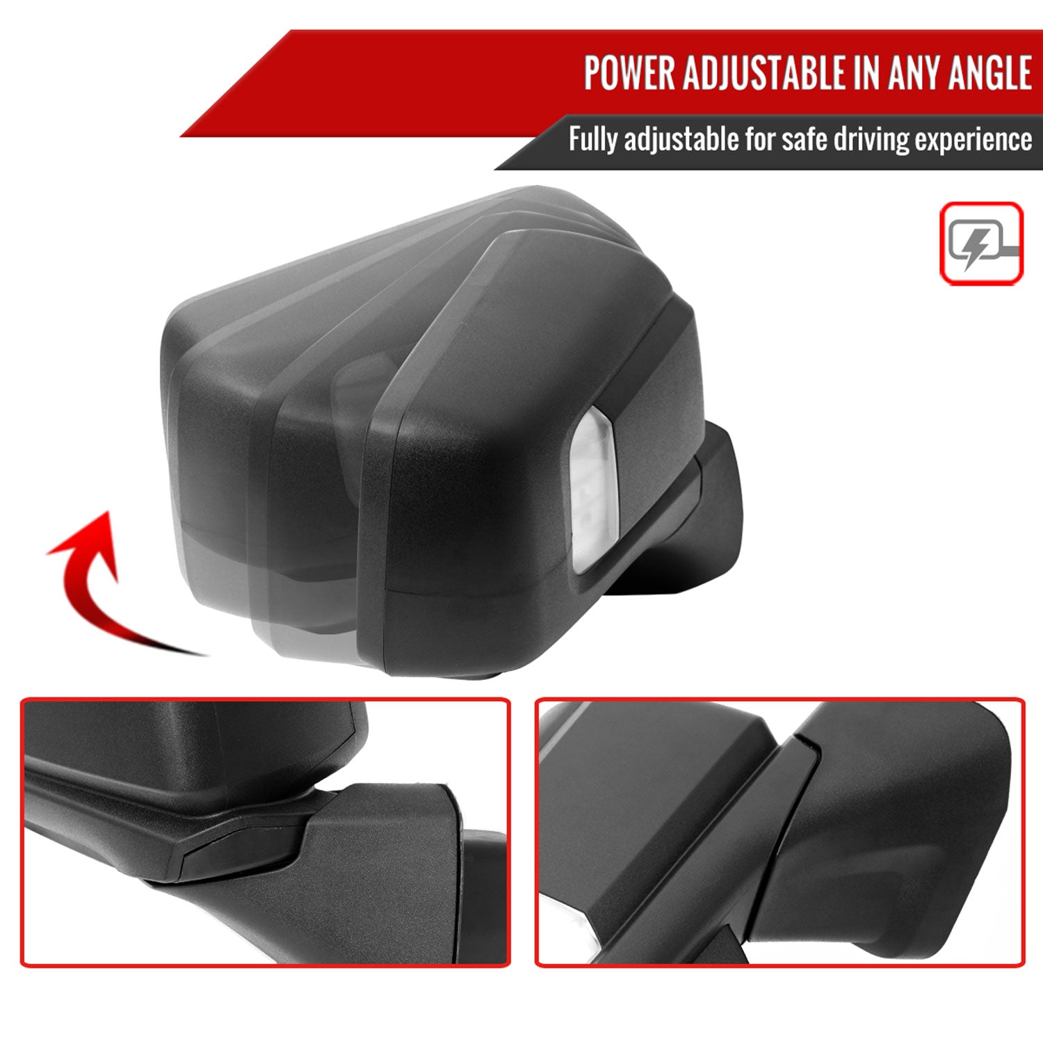 2019-2024 Chevy Silverado 1500 Black Auto-Fold Side Mirror Passenger Side