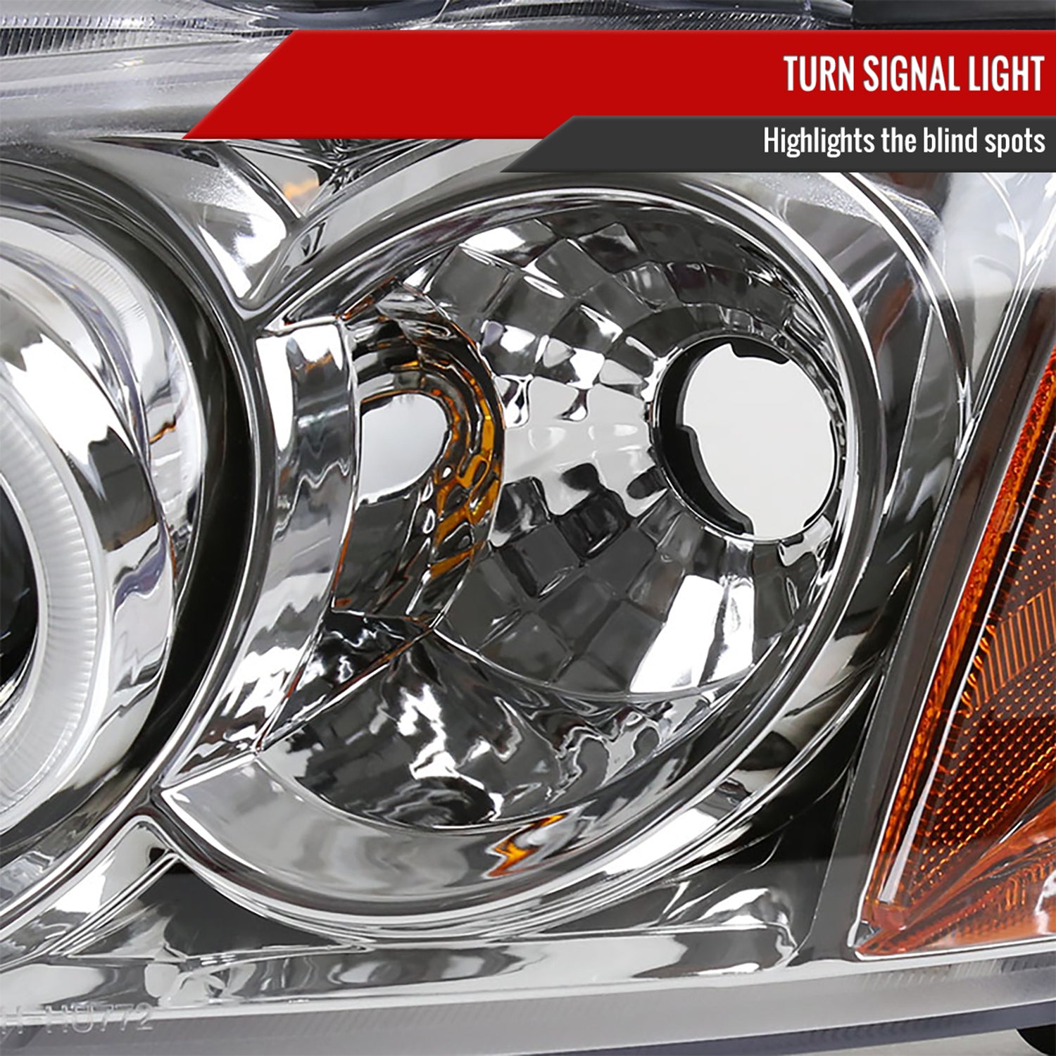 2000-2003 Nissan Sentra Dual Halo Projector Headlights Chrome/Clear Lens