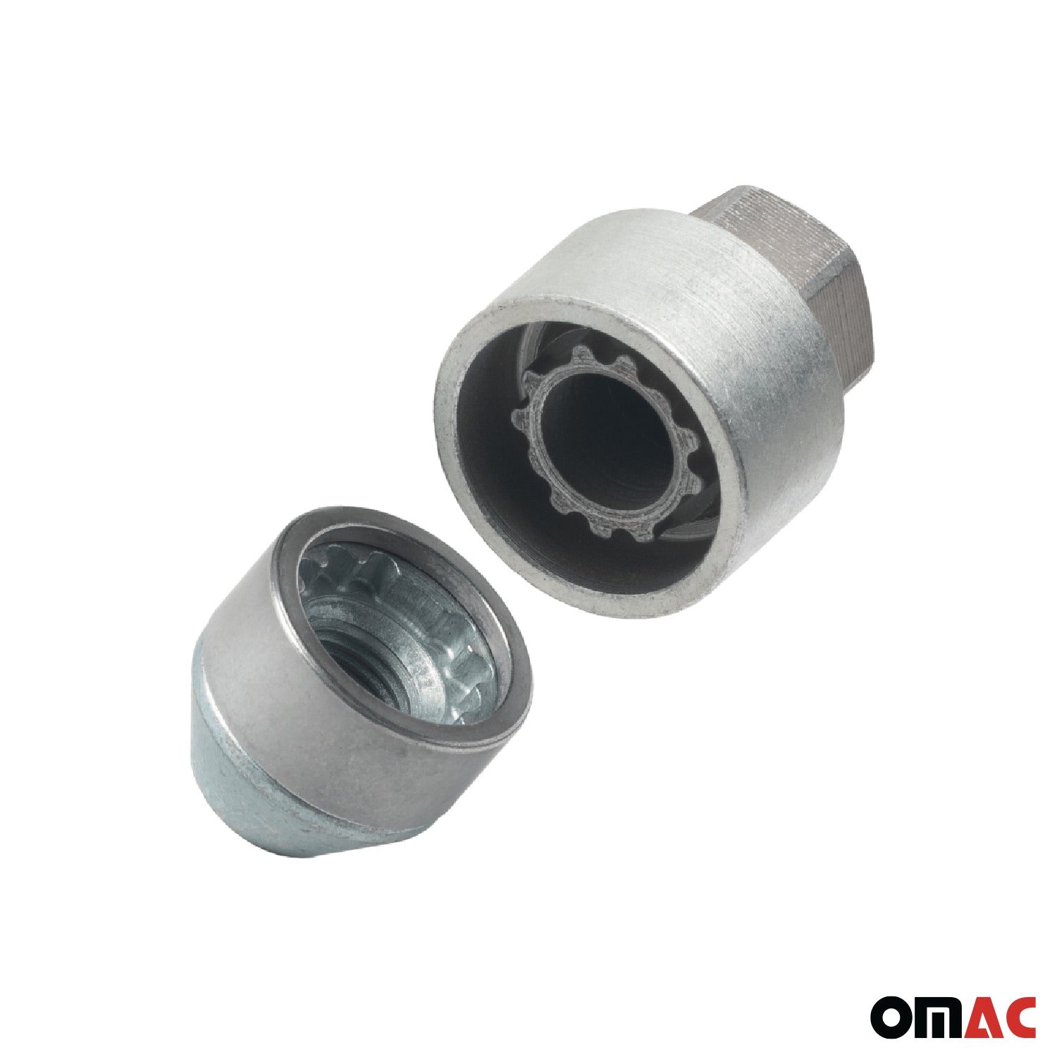 Wheel Lock Kit for Ford F-250 Super Duty M14X1,5 Galvanized Silver 4Locks & 1Key