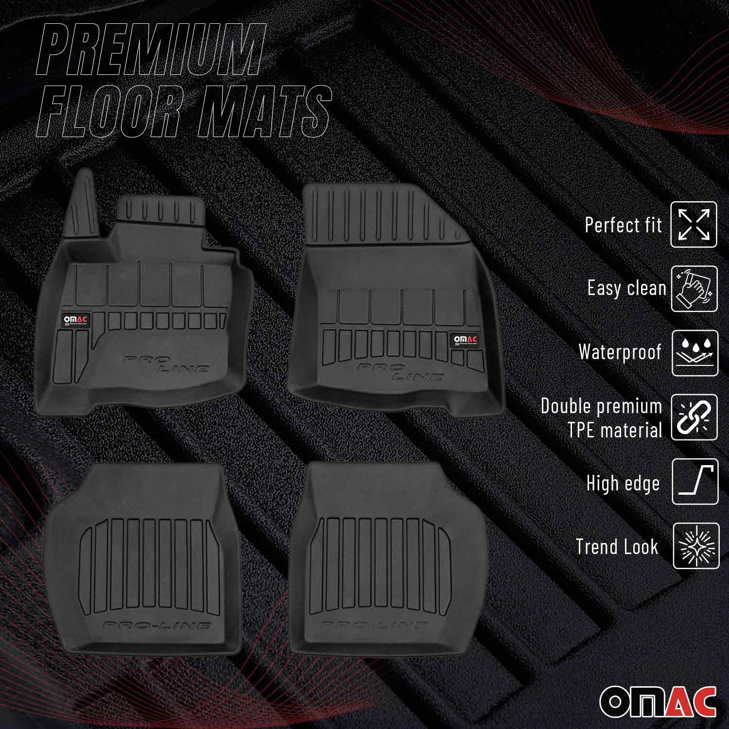 2006-2011 Honda Civic Hatchback Premium Floor Mats Liners Full Set All Weather Heavy Duty