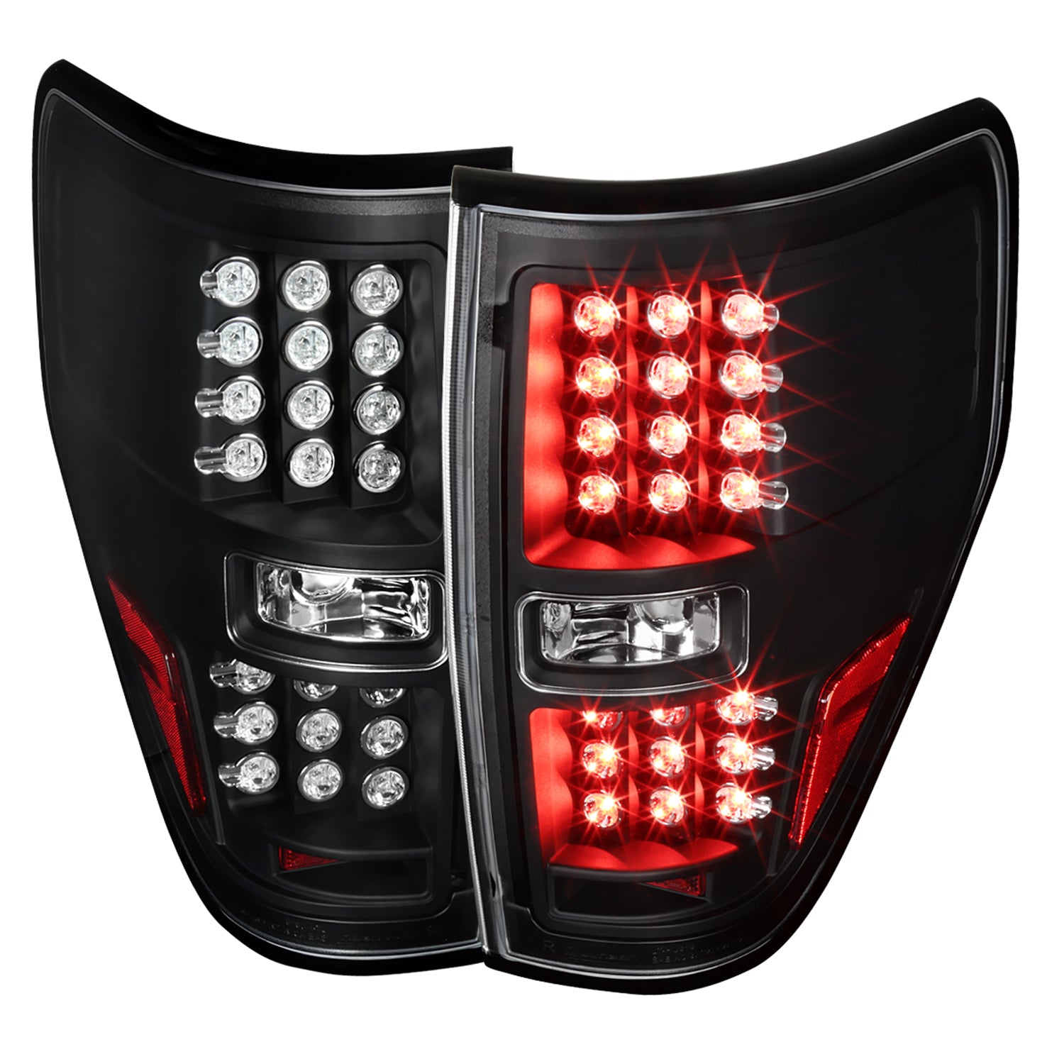 2009-2014 Ford F-150 LED Tail Lights Matte Black Housing/Clear Lens