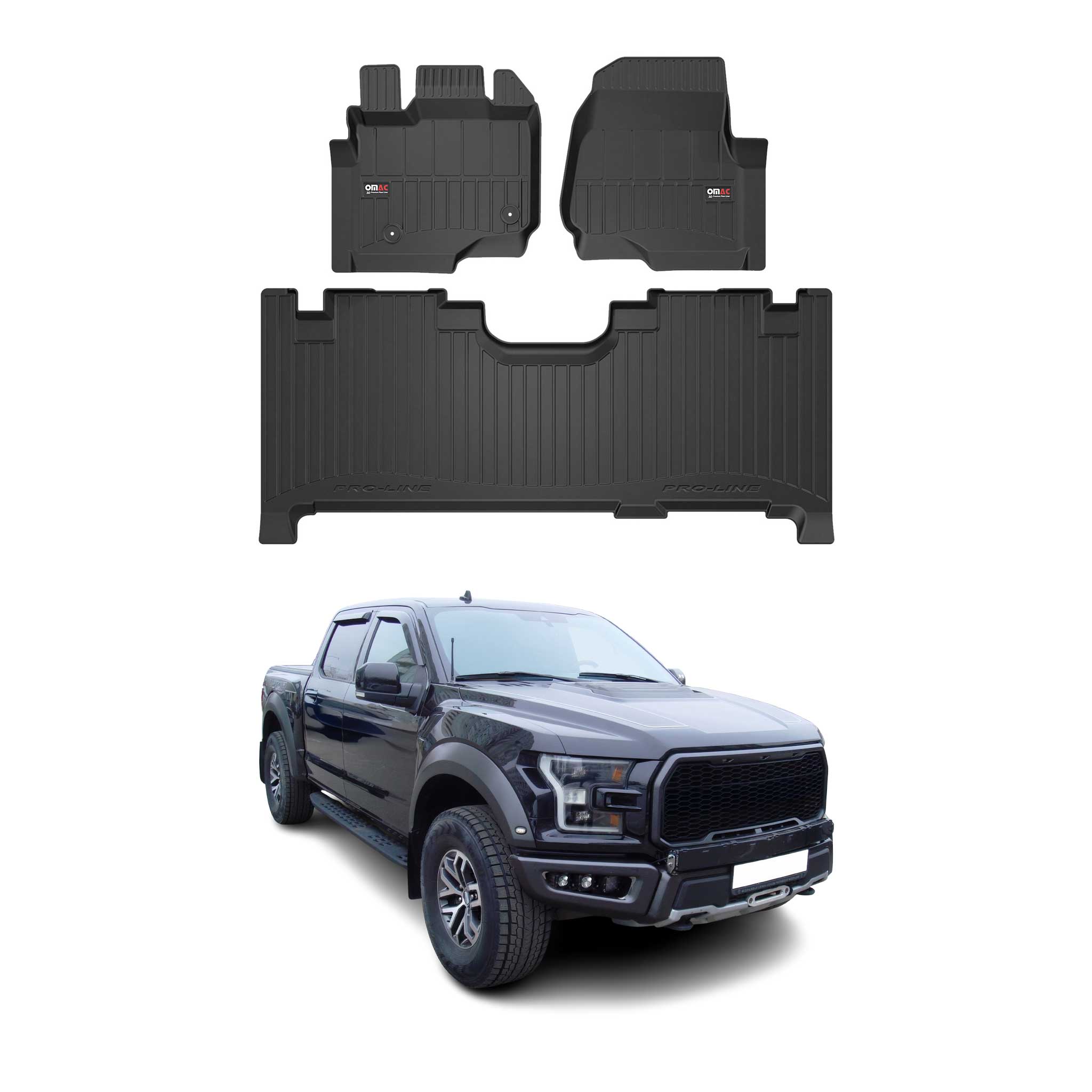 2021-2026 Ford F150 SuperCab Premium Floor Mats Liners Full Set All Weather Heavy Duty