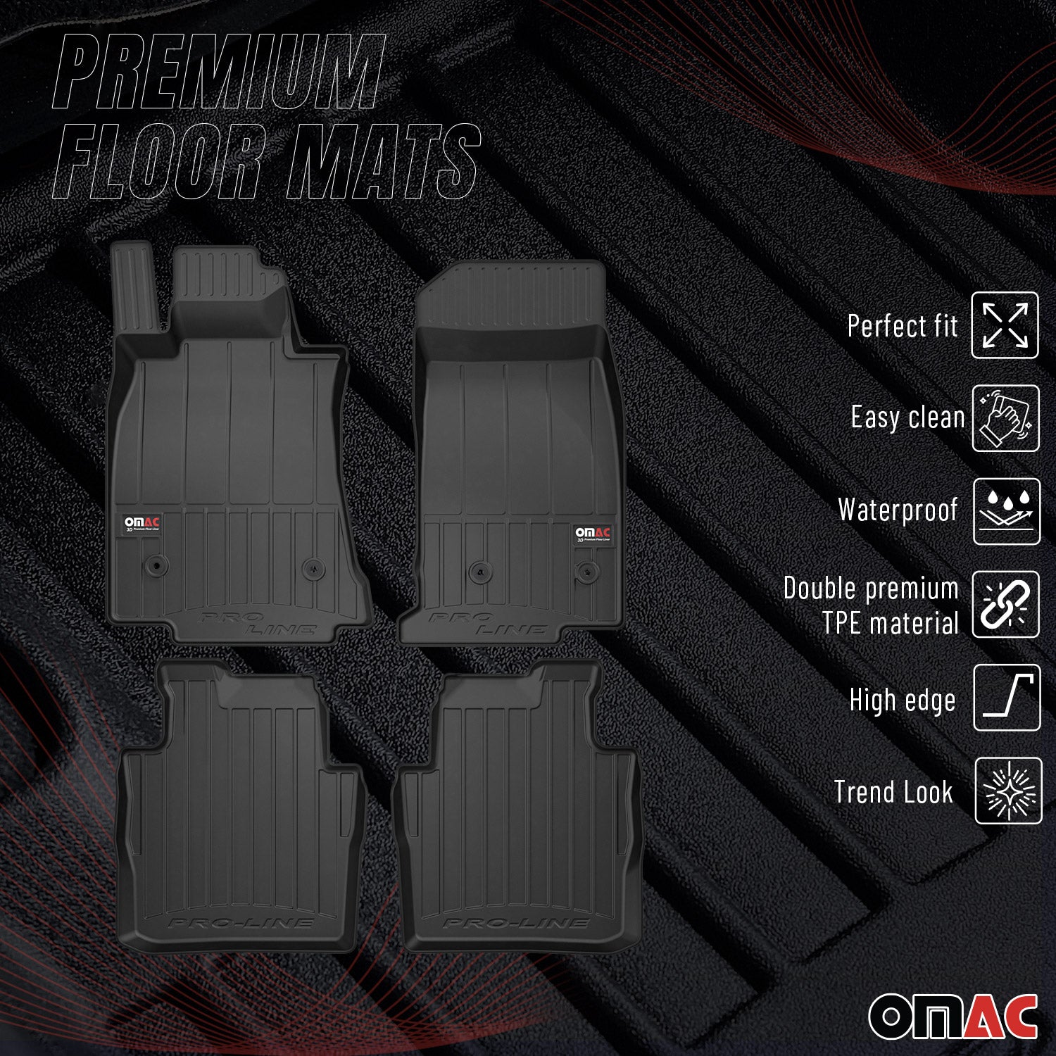 2020-2026 Cadillac CT5 Premium Floor Mats Liners Full Set All Weather Heavy Duty