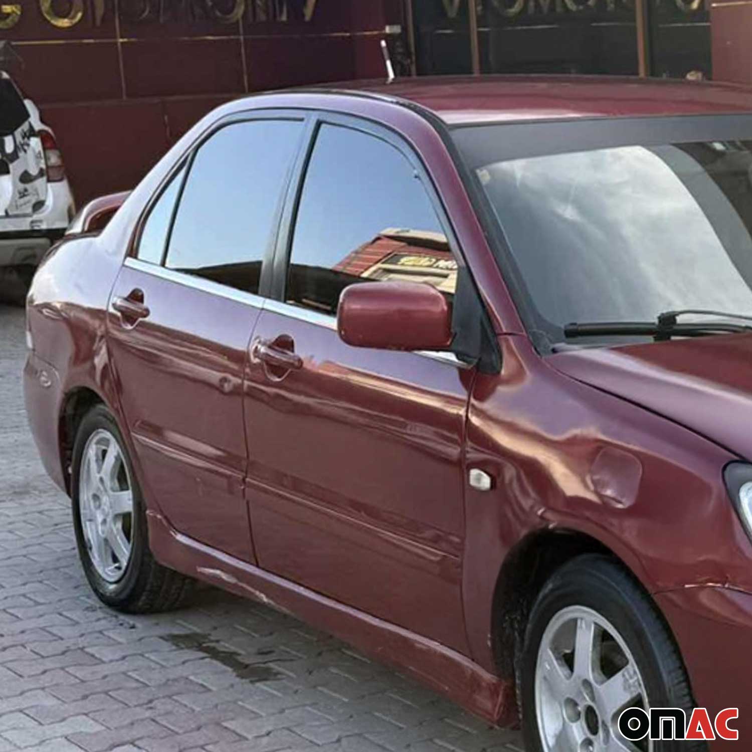 2004-2006 Mitsubishi Lancer Window Molding Trim Streamer Stainless Steel Silver 4 Pcs