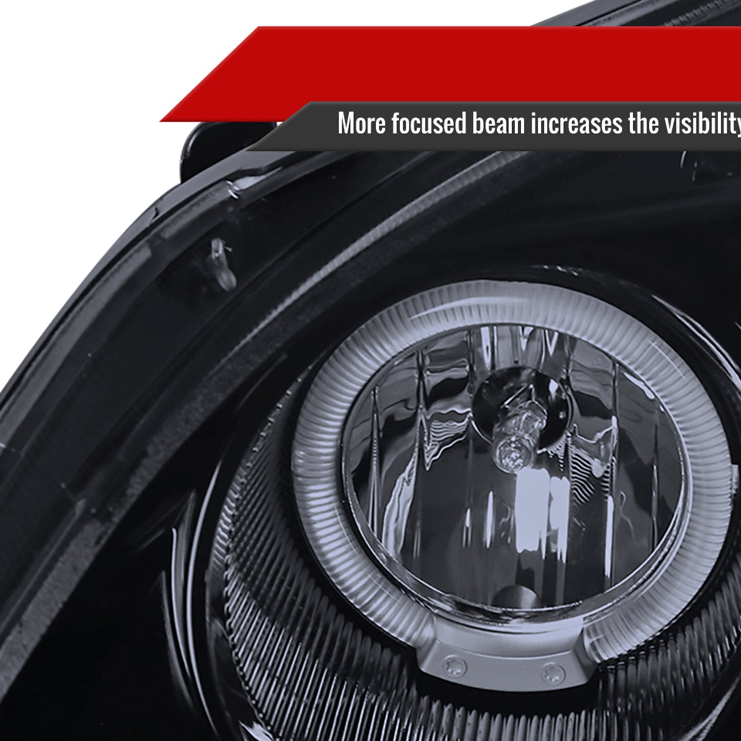 2001-2003 Honda Civic Dual Halo Projector Headlights Glossy Black/Smoke Lens