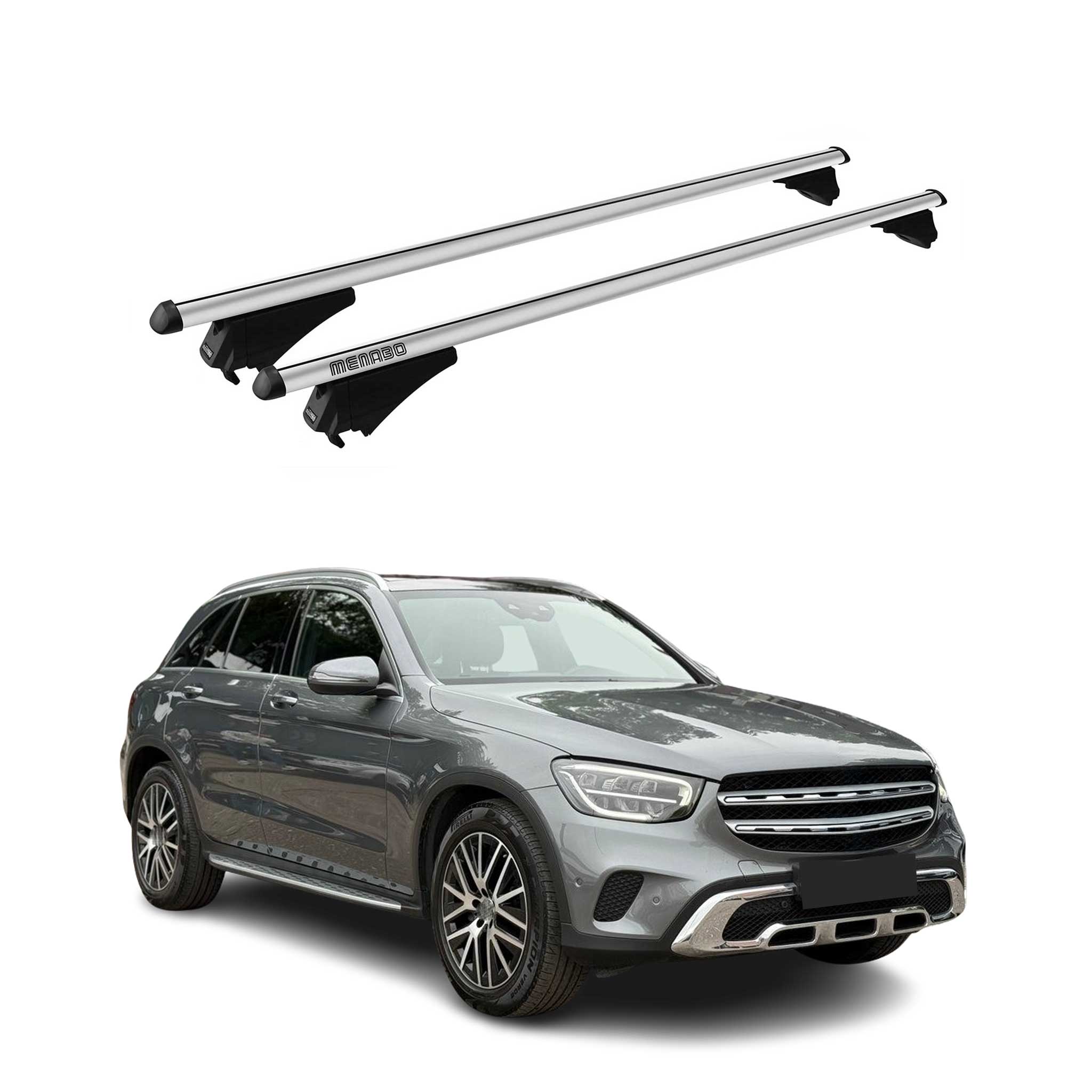 2016-2022 Mercedes GLC Class X253 Roof Rack Cross Bars Silver