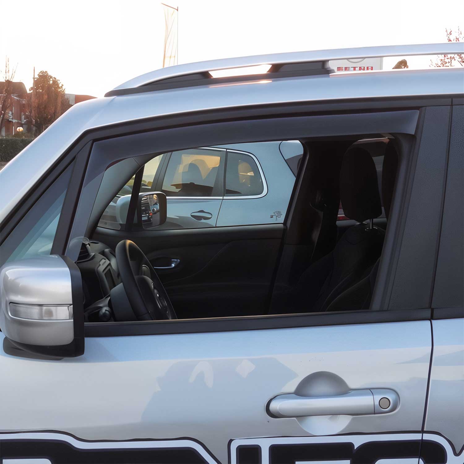 2015-2024 Jeep Renegade Window Visor Vent Rain Deflector Black Smoke 2x