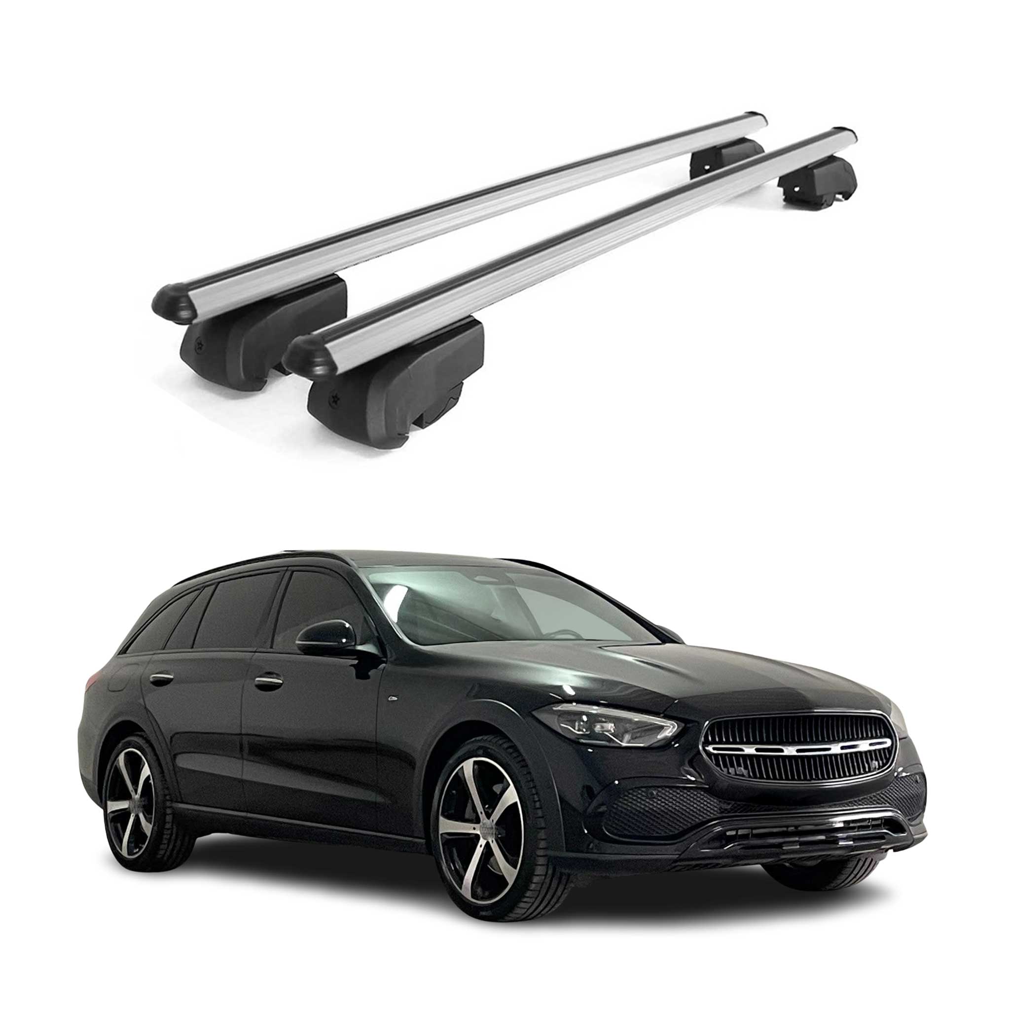 2022-2024 Mercedes C Class S206 Wagon Roof Rack Cross Bars Silver