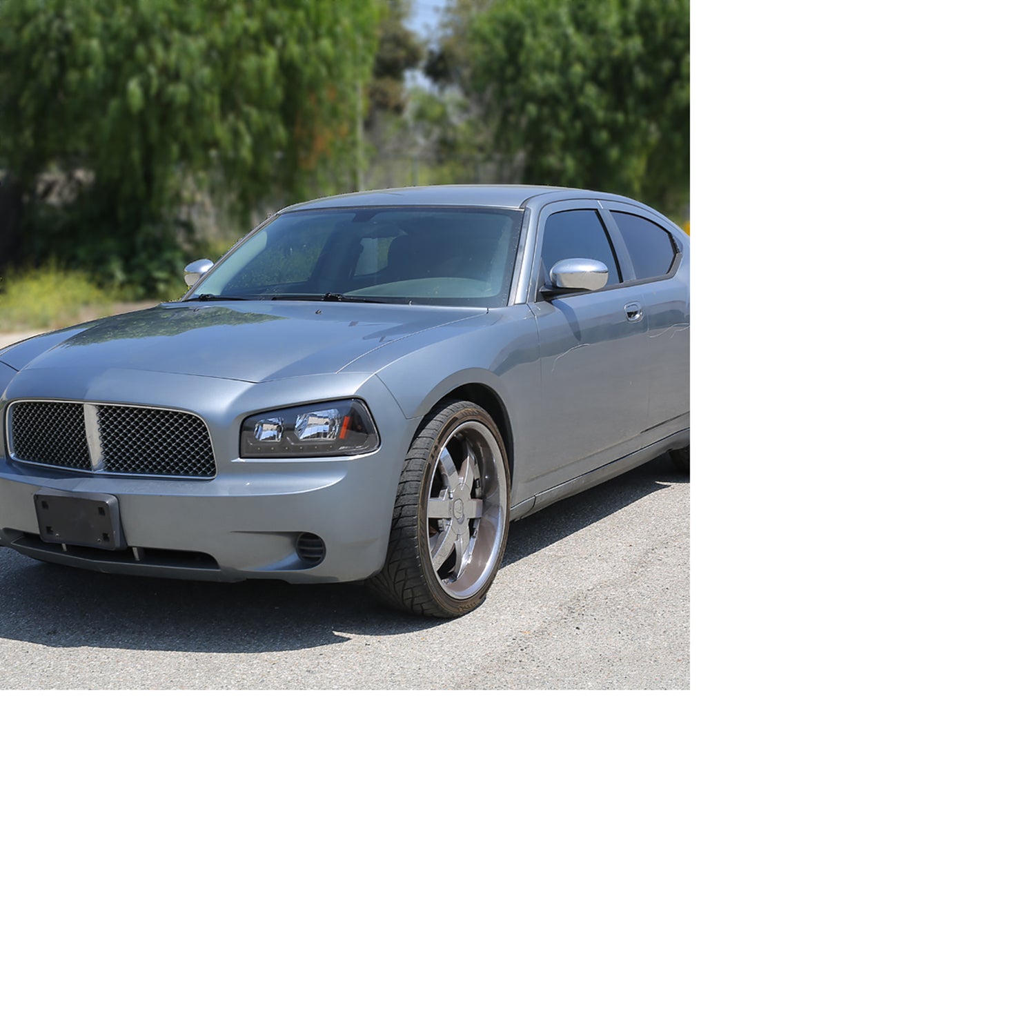 2006-2010 Dodge Charger 1PC LED Light Factory Headlights Amber Reflector Black