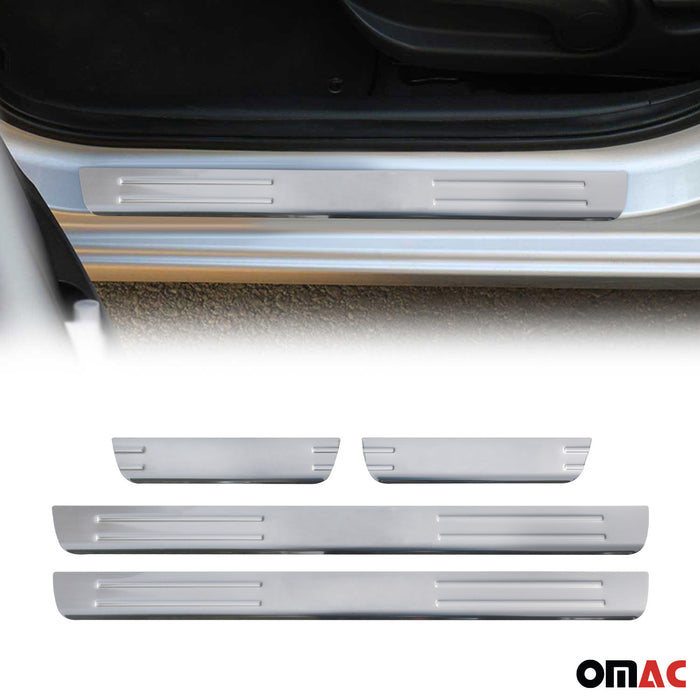 Door Sill Scuff Plate Scratch Protector for Mitsubishi Lancer Silver 4Pcs Steel