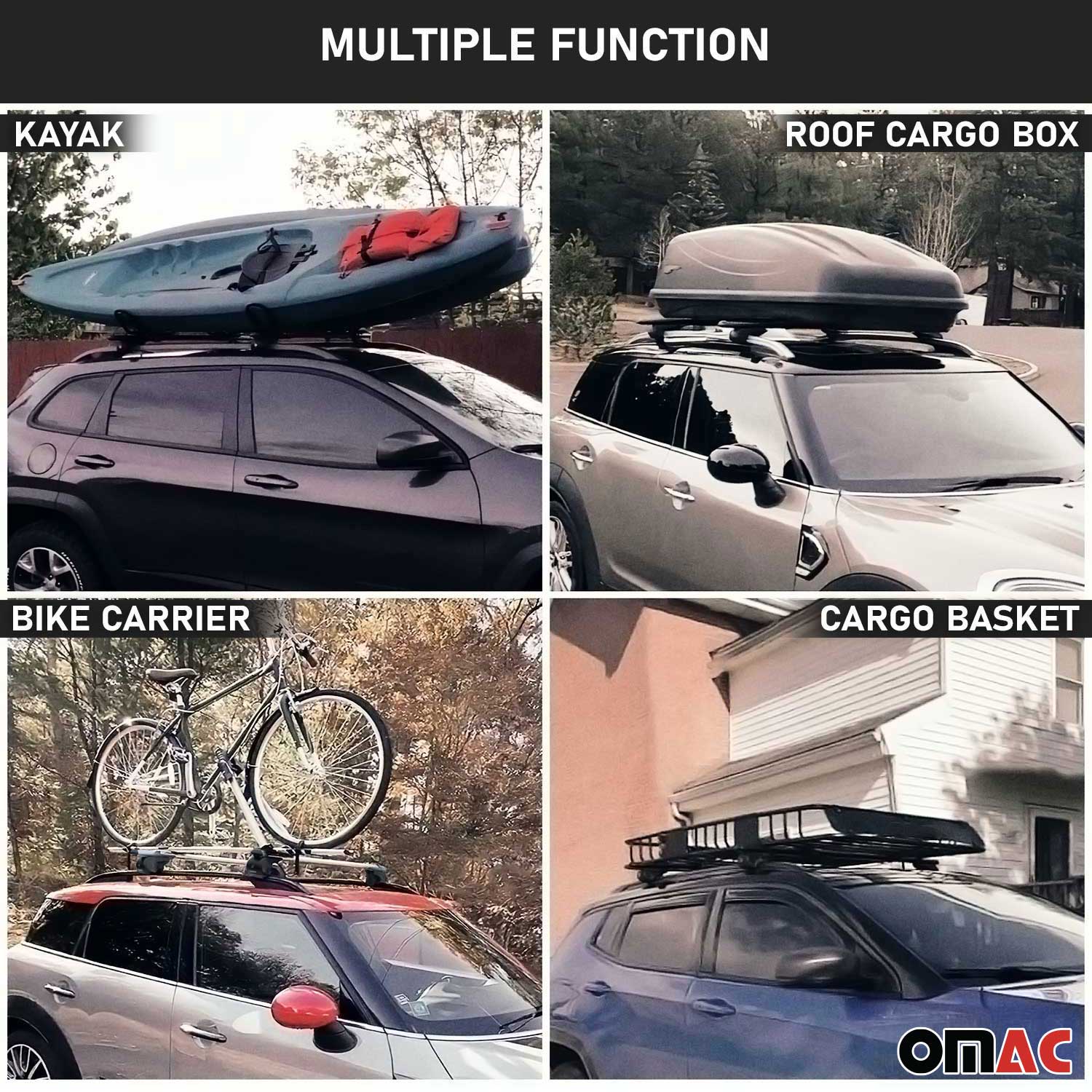Roof Rack Cross Bars Luggage Carrier for Fiat 500X 2016-2023 Alu Grey 2x