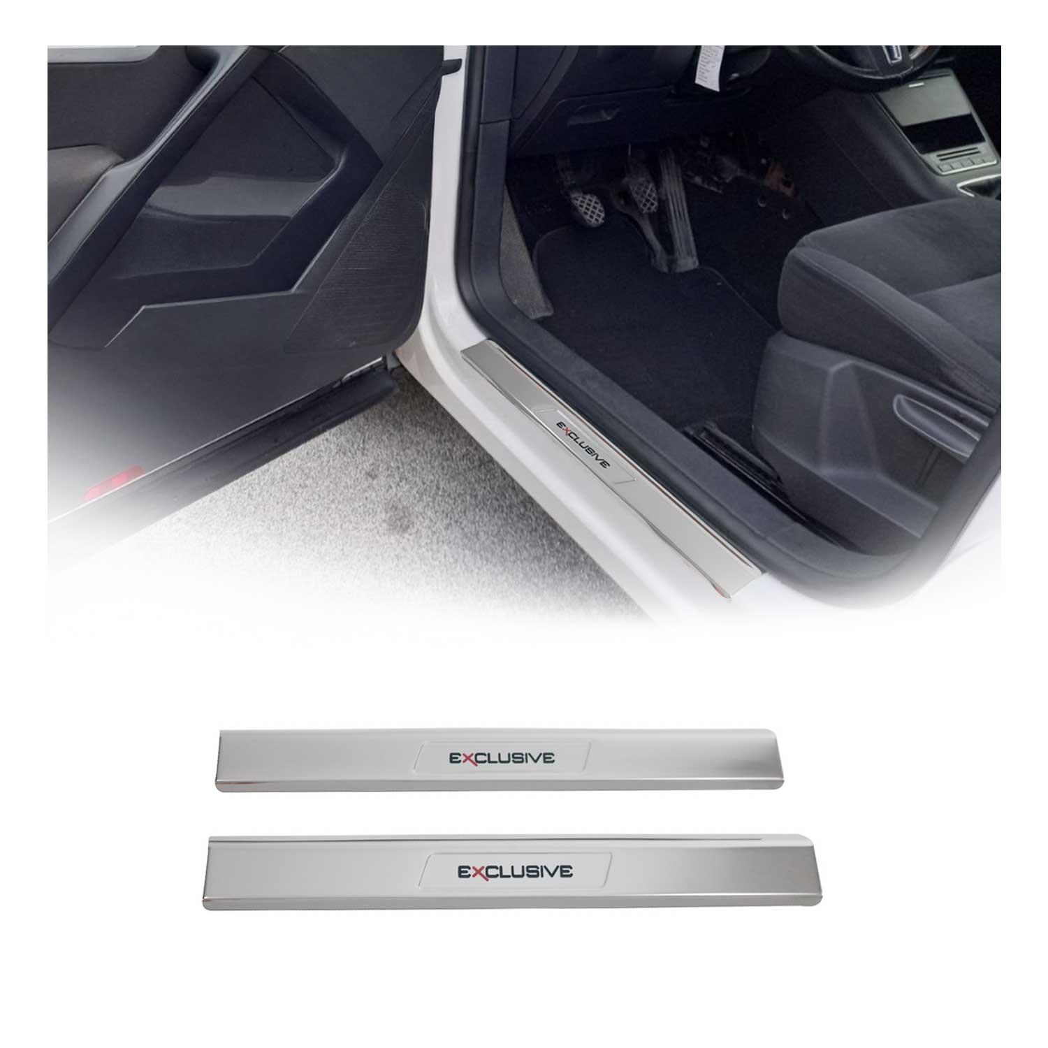 2009-2011 VW Tiguan Door Sill Scuff Plate Scratch Protector Exclusive Stainless Steel