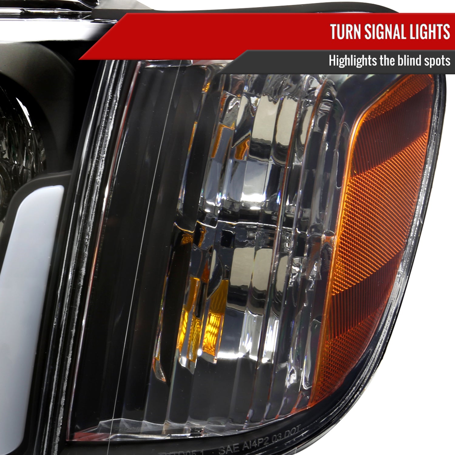 2005-2006 Toyota Tundra/05-2007 Sequoia LED Headlights Corner Lamps Amber &Black