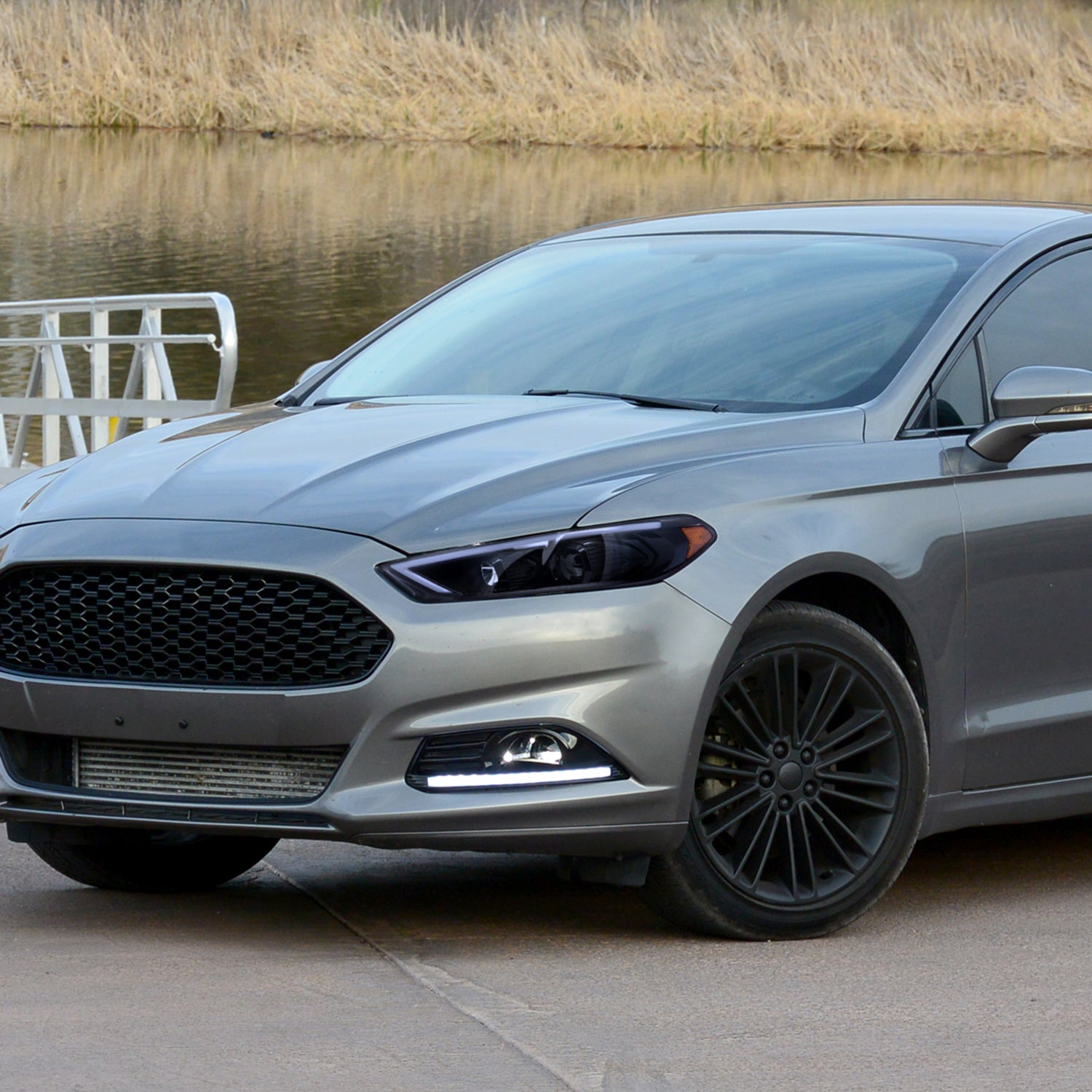 2013-2016 Ford Fusion Sequential Turn Signal Projector Headlights Smoke